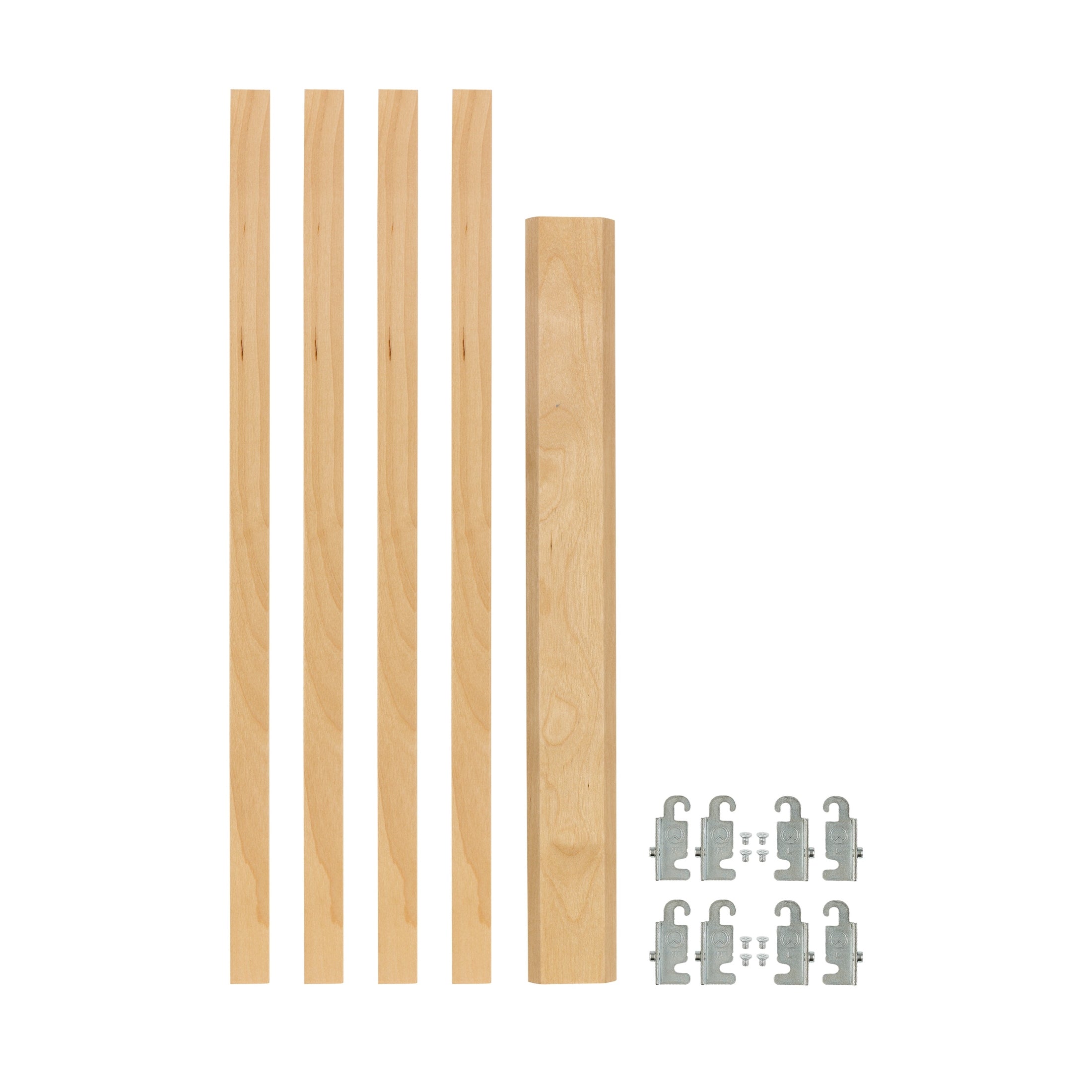 (4) 19-11/16” x 7/8” Wood Pilaster Uprights and (2) Pilaster Hardware sets
