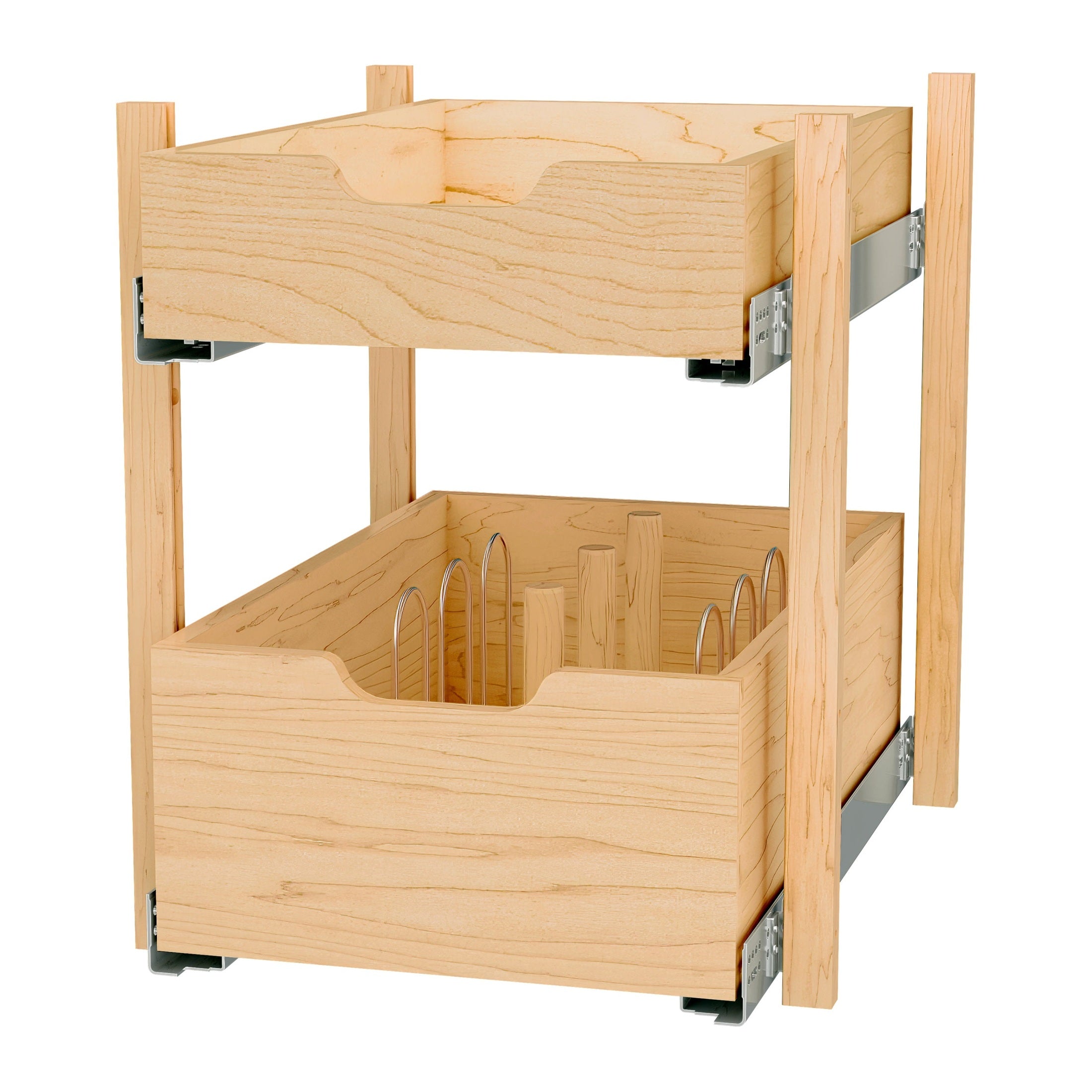 Natural Maple Pilaster Kit w/ BLUM Soft-Close for 18" Drawer/Door Base (1) Standard and (1) Tall Drawer Box, 19-11/16 x 1-1/8" Uprights