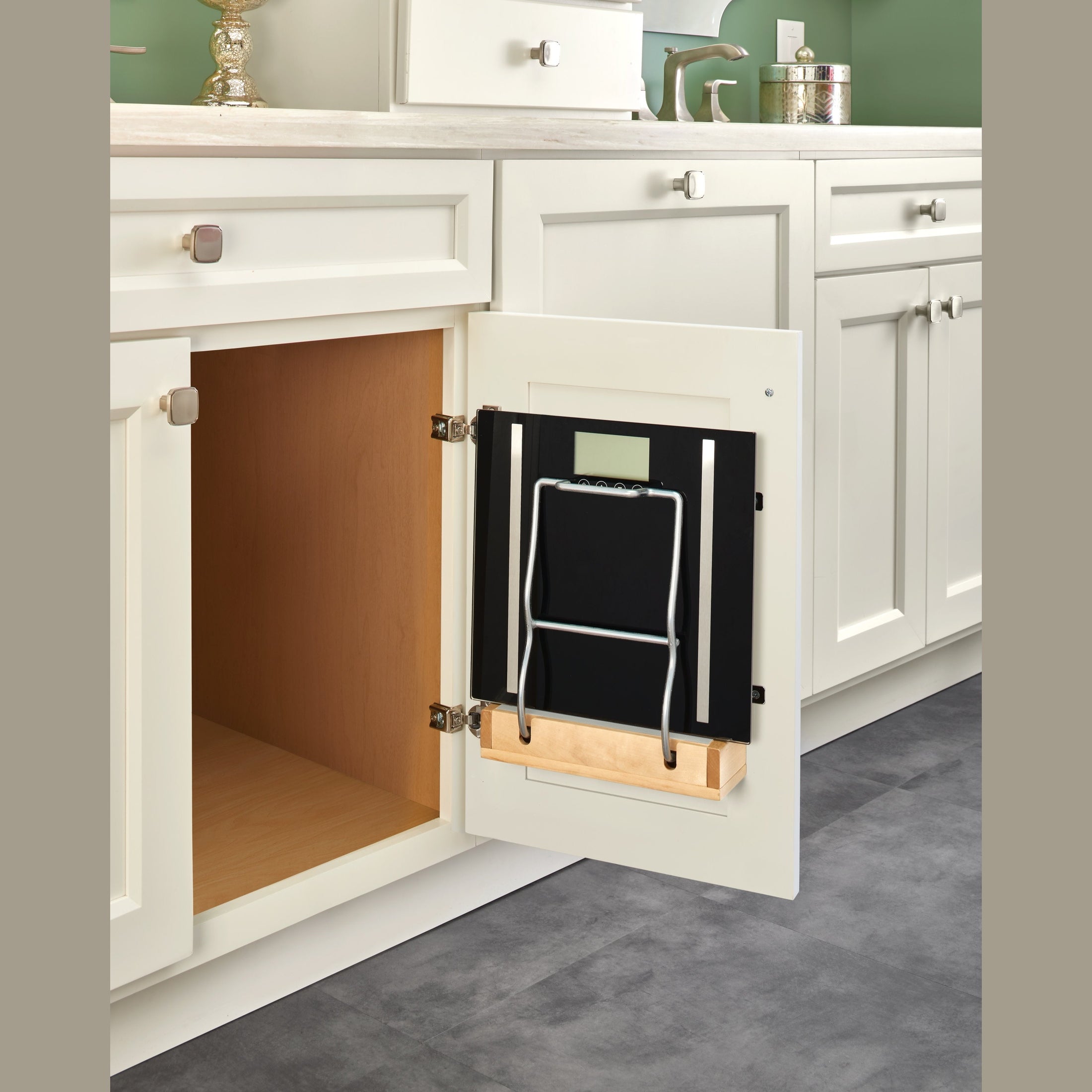 REV-A-SHELF Wood Door Mount Vanity Cabinet Door Mount Scale Holder