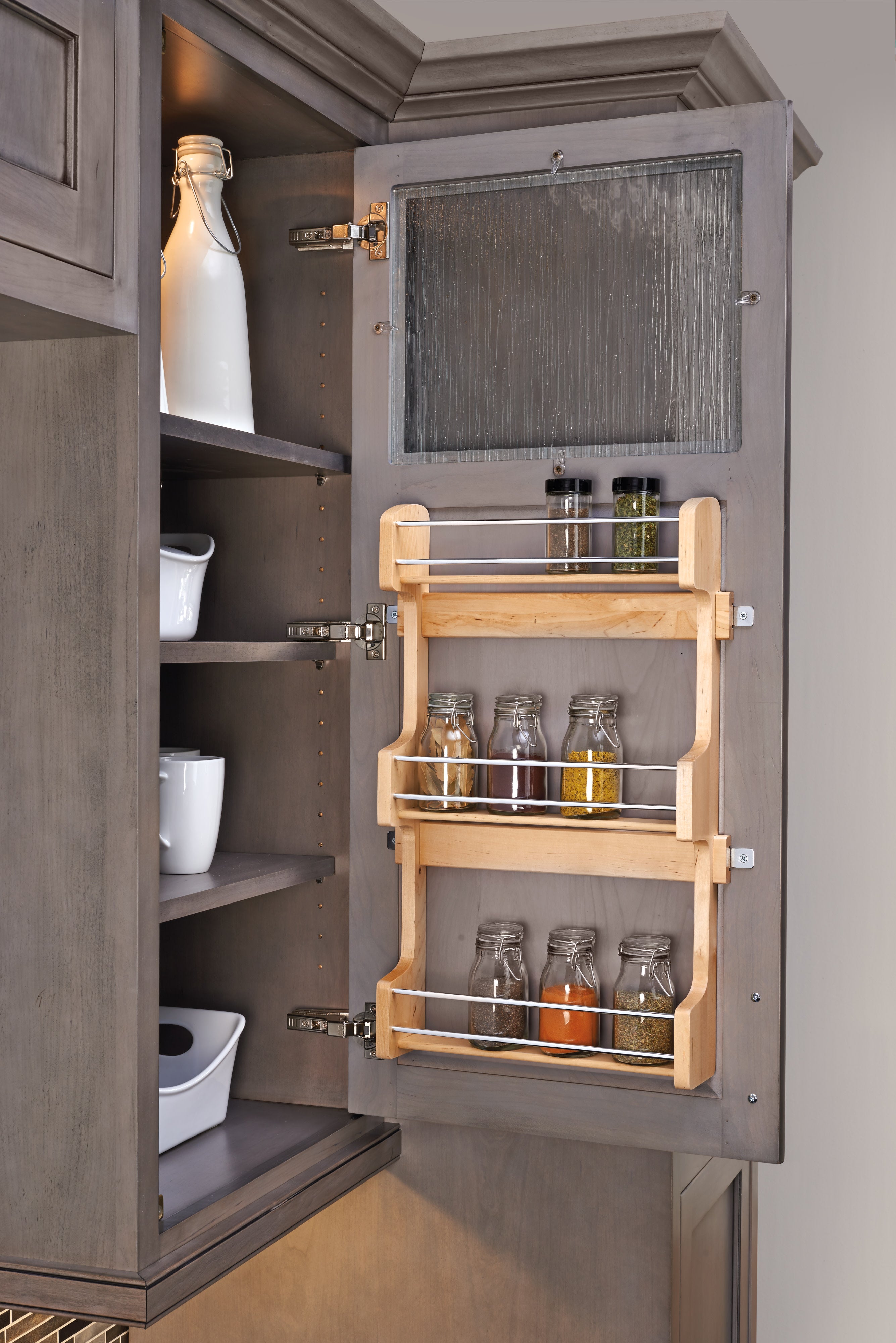 4SR Series Wood Wall Cabinet Spice Rack Organizer