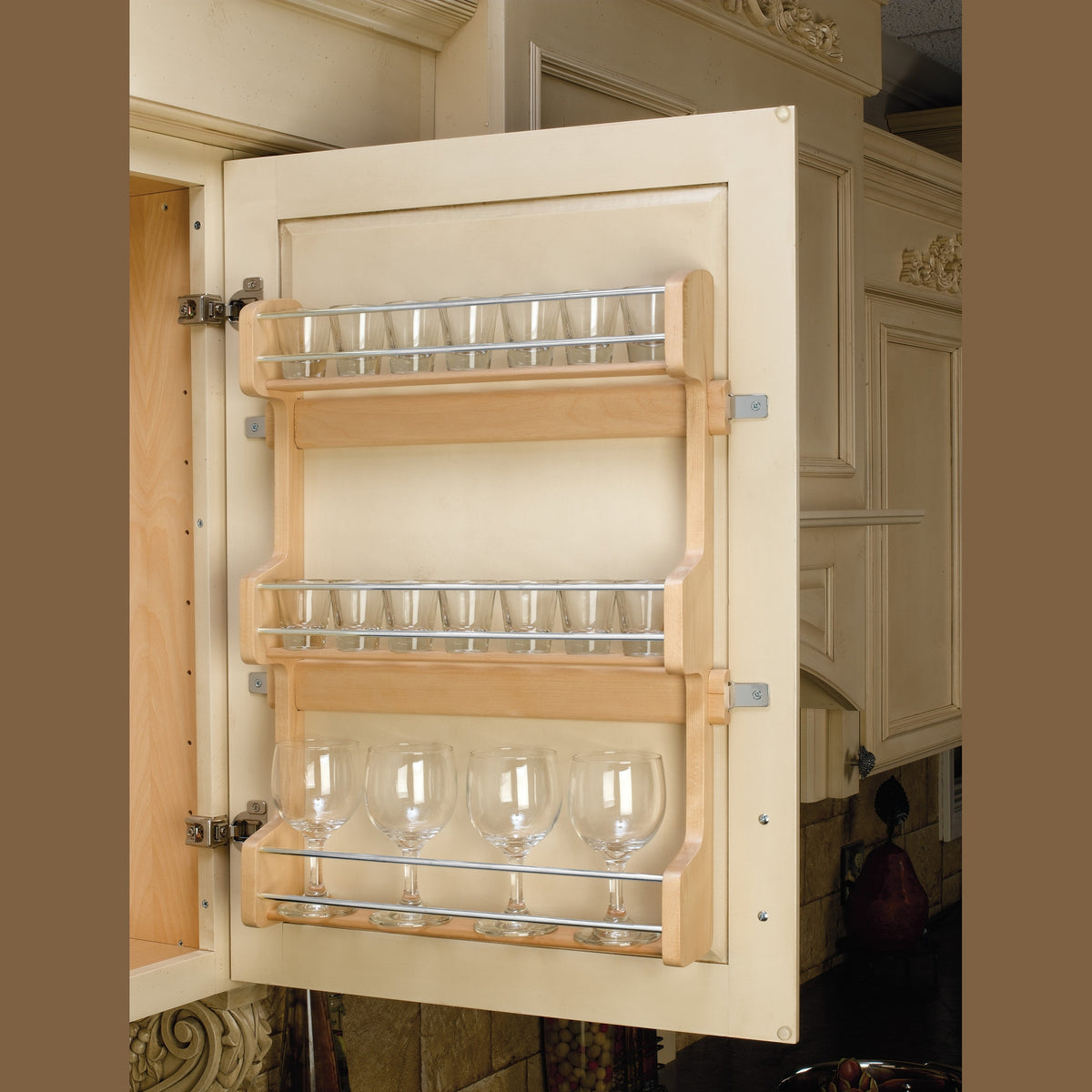 REV-A-SHELF 4SR Series Wood Wall Cabinet Spice Rack Organizer