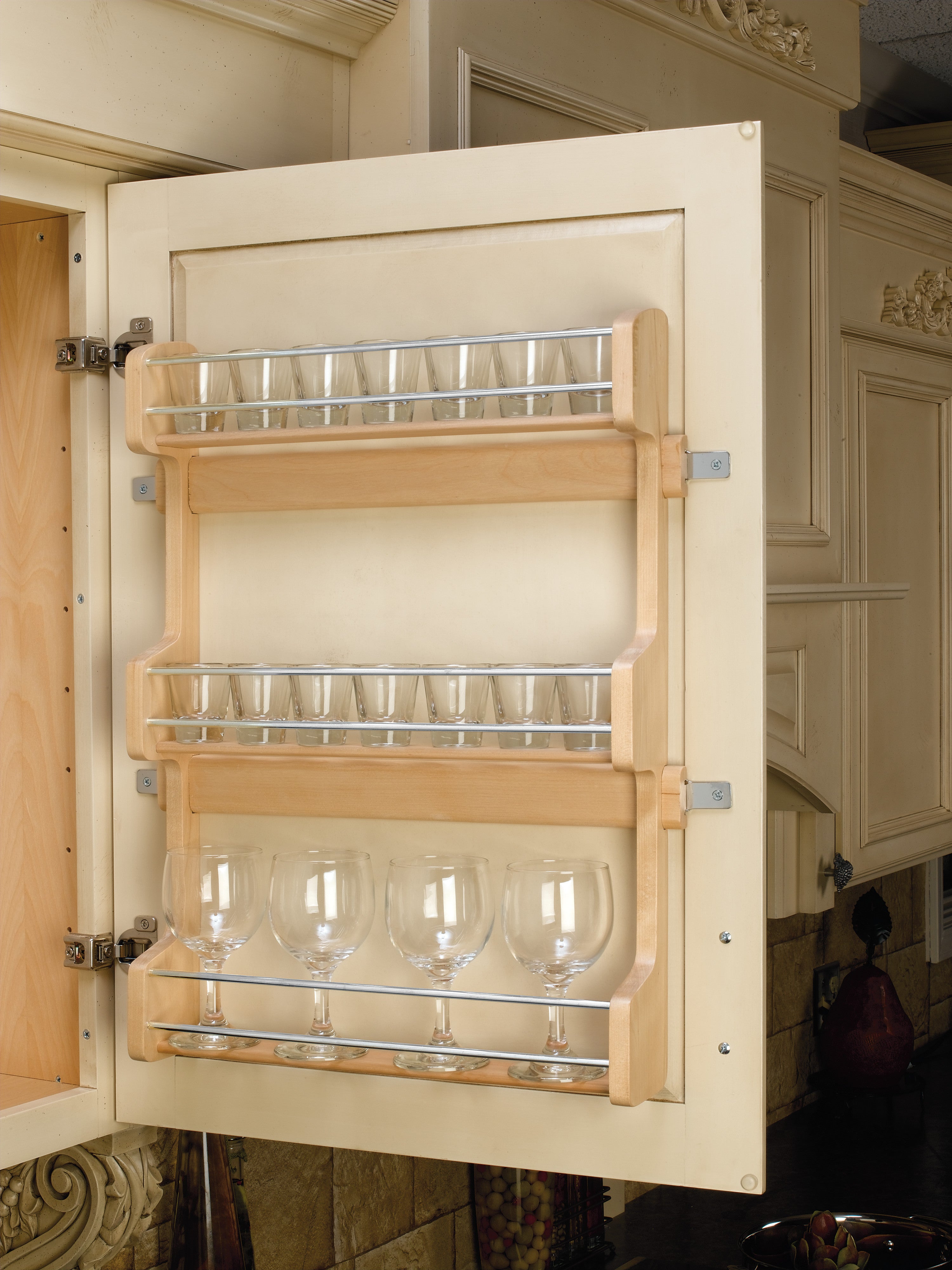 4SR Series Wood Wall Cabinet Spice Rack Organizer