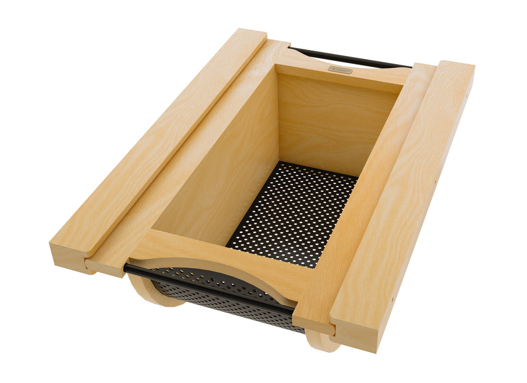 Natural Maple/Black Produce Basket for 15” Base Cabinets