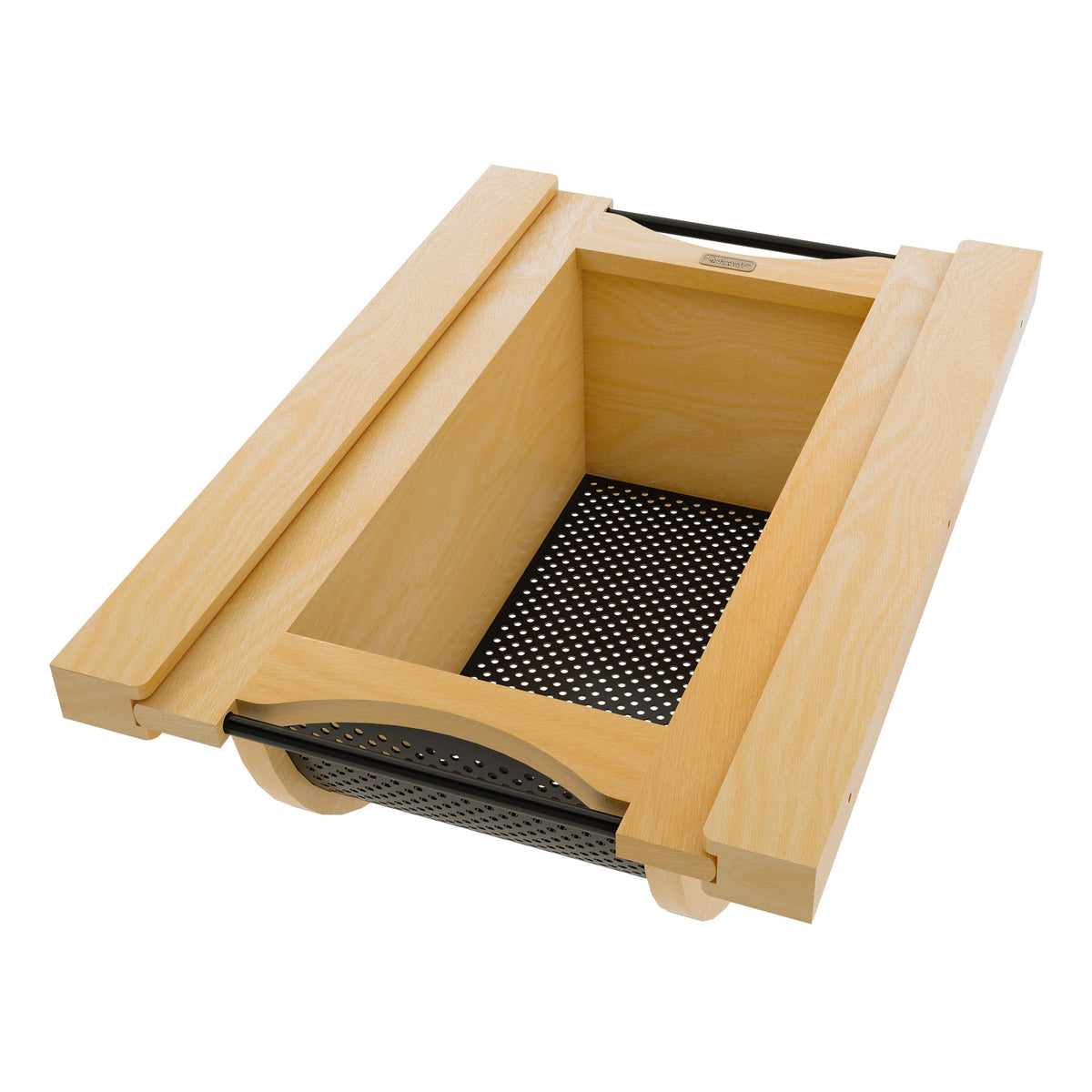 Natural Maple/Black Produce Basket for 15” Base Cabinets