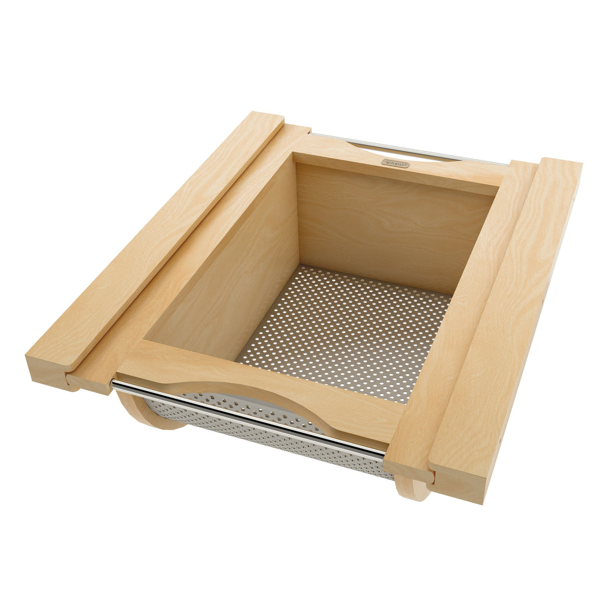 Natural Maple/Stainless-Steel Produce Basket for 18” Base Cabinets