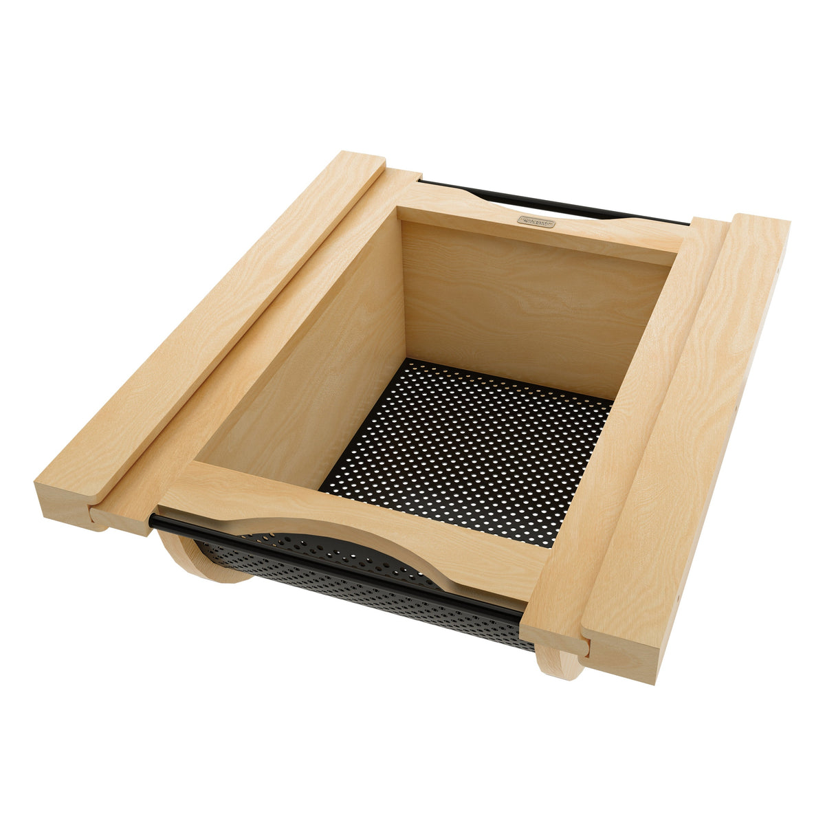 Natural Maple/Black Produce Basket for 18” Base Cabinets