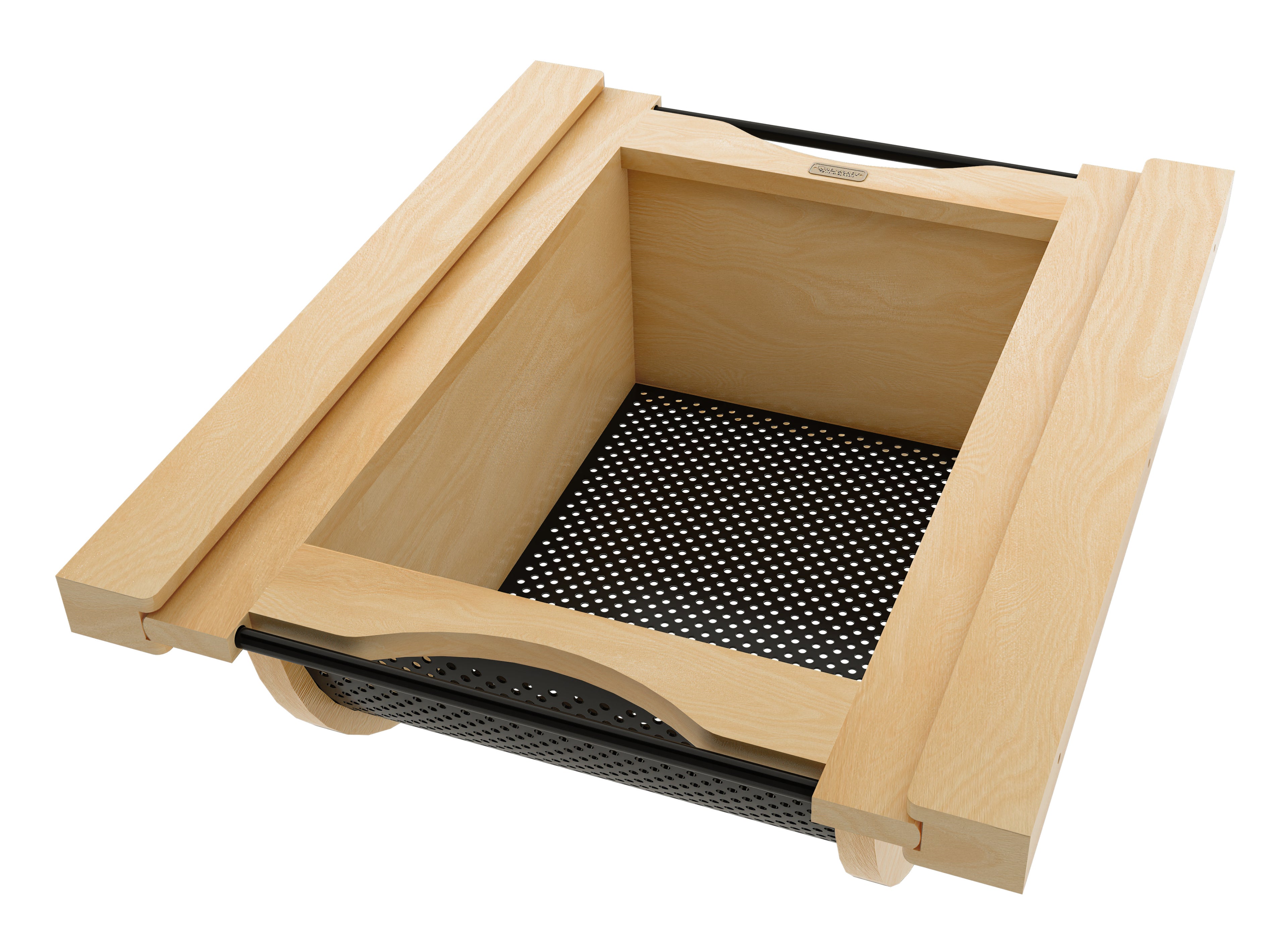 Natural Maple/Black Produce Basket for 18” Base Cabinets