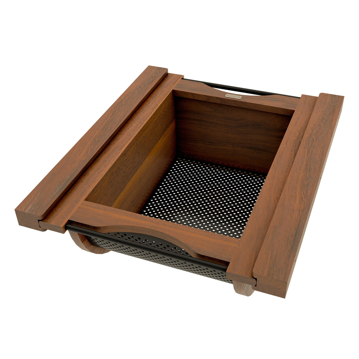 Walnut/Black Produce Basket for 18” Base Cabinets