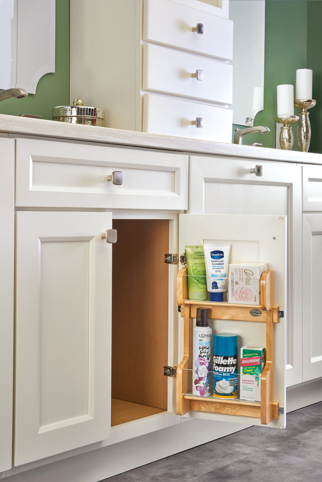 4VR Series Wood Vanity Cabinet Door Storage Rack