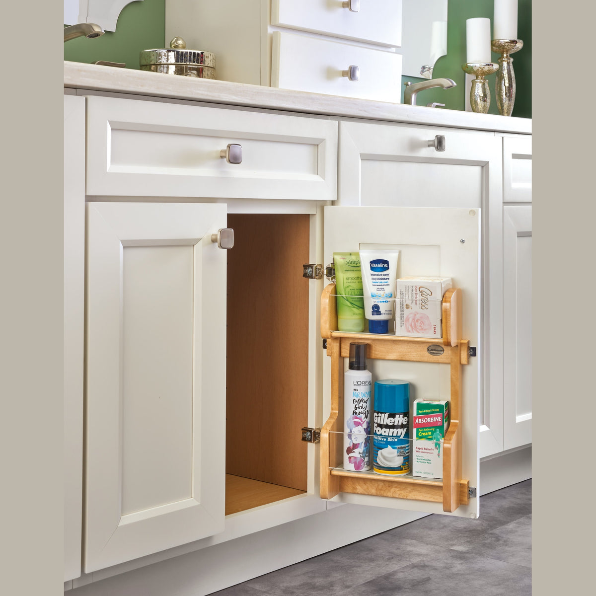REV-A-SHELF 4VR Series Wood Vanity Cabinet Door Storage Rack