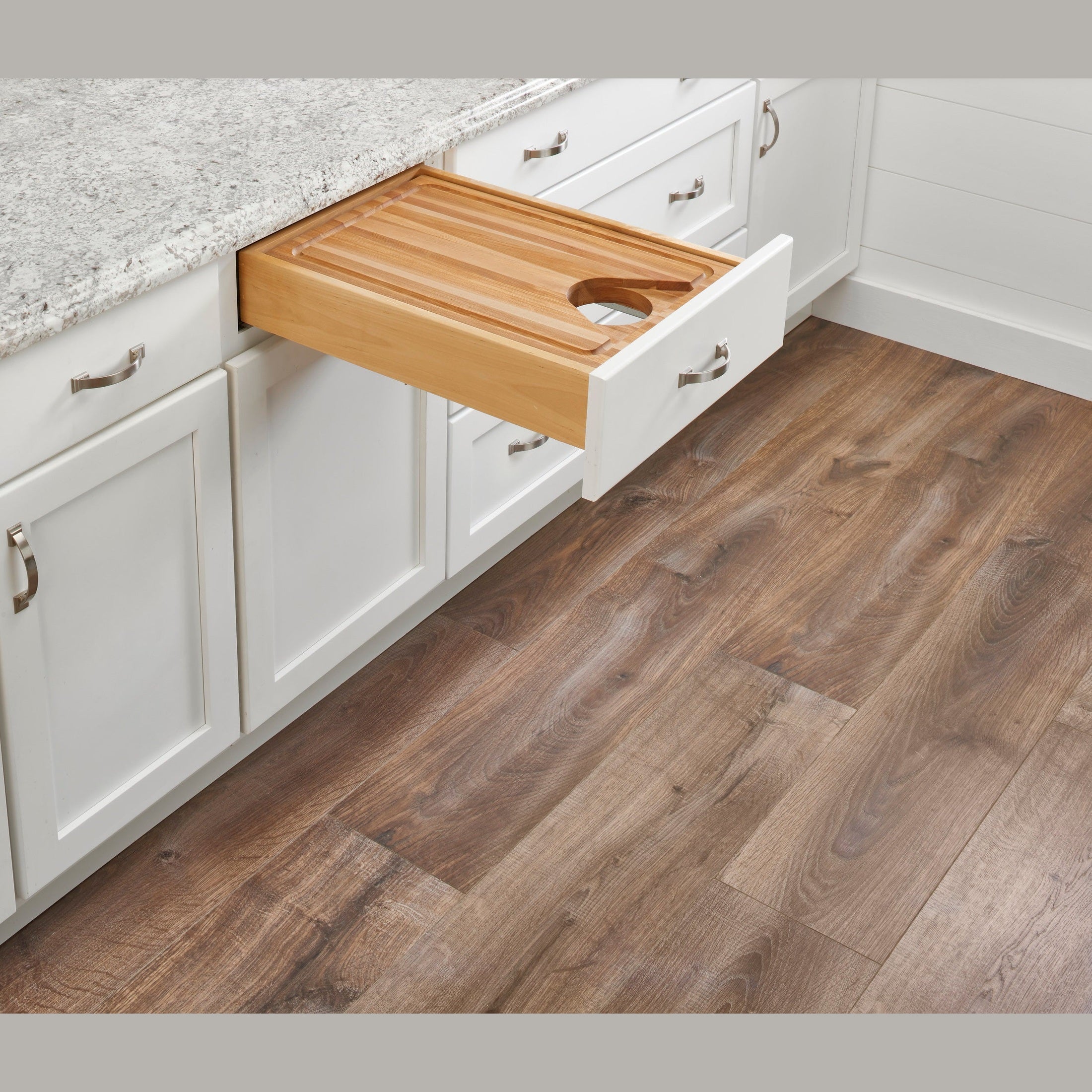 REV-A-SHELF 4WCCB-18HSC-1 Maple Cutting Board Replacement Drawer System w/ BLUM Soft-Close for 18" Base Cabinets