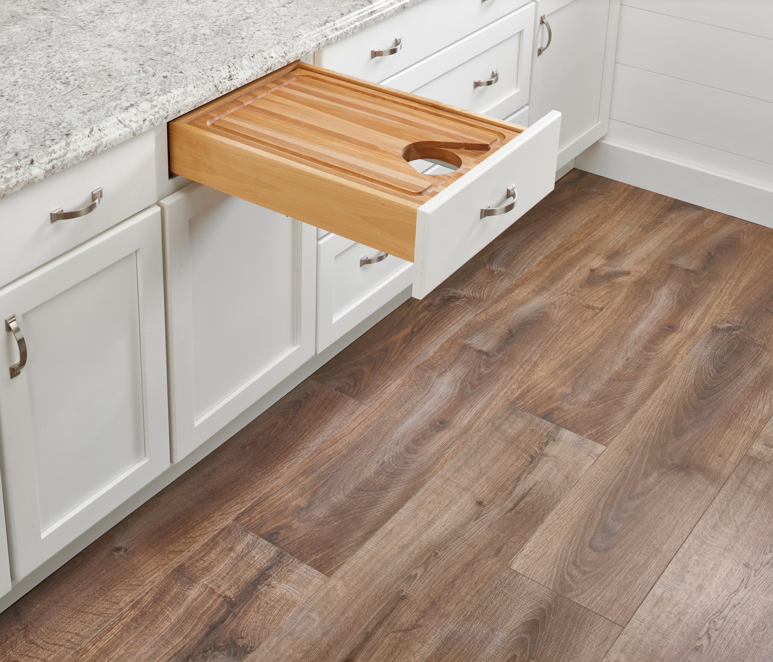 REV-A-SHELF 4WCCB-18HSC-1 Maple Cutting Board Replacement Drawer System w/ BLUM Soft-Close for 18" Base Cabinets