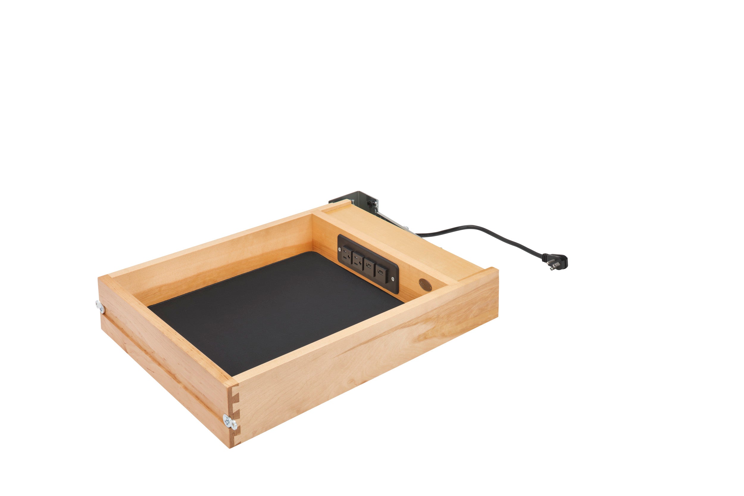 REV-A-SHELF 4WCDB-18HFL-1 Natural Maple Charging Drawer for 18" Full-Access Base w/o Slides