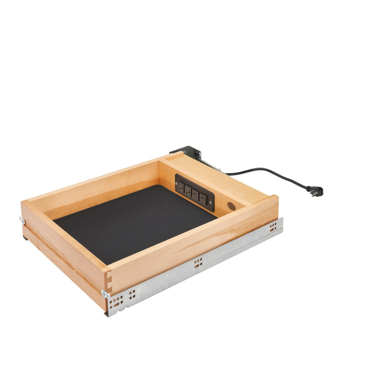 REV-A-SHELF 4WCDB-18HFLSC-1 Natural Maple Charging Drawer for 18" Full-Access w/ BLUM Soft-Close