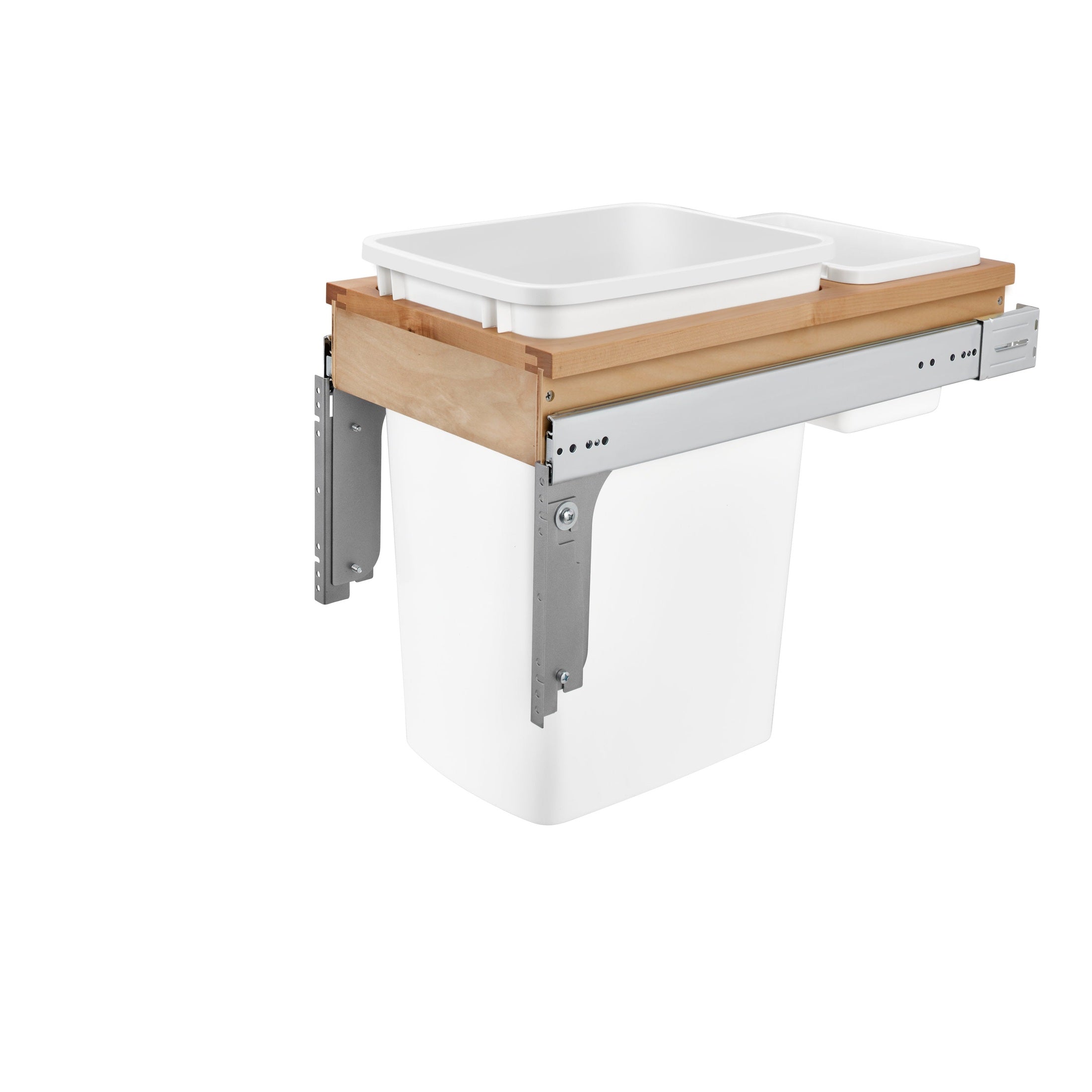 Wood Top Mount Pullout Single Waste Container