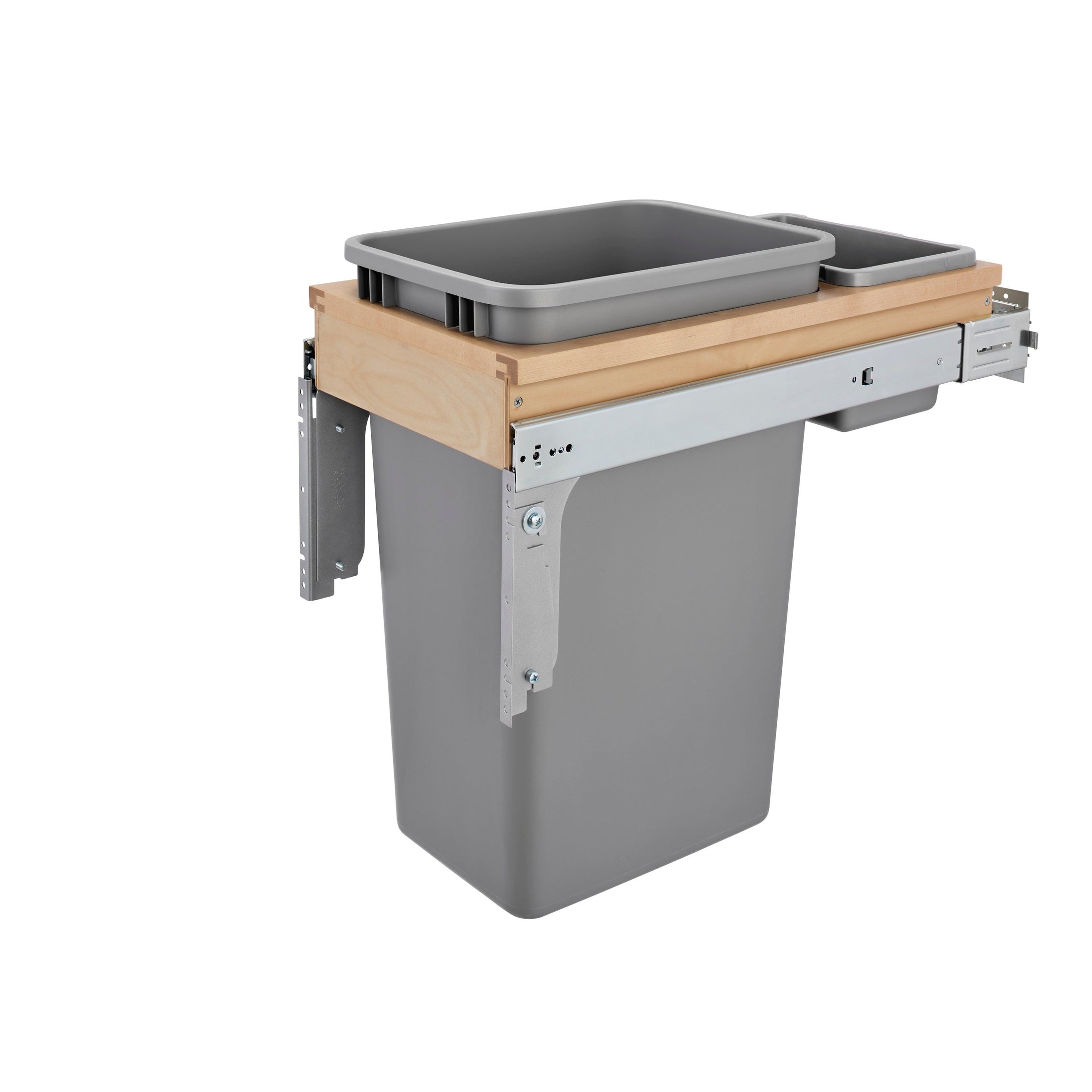 Wood Top Mount Pullout Waste Container w/ Soft-Close