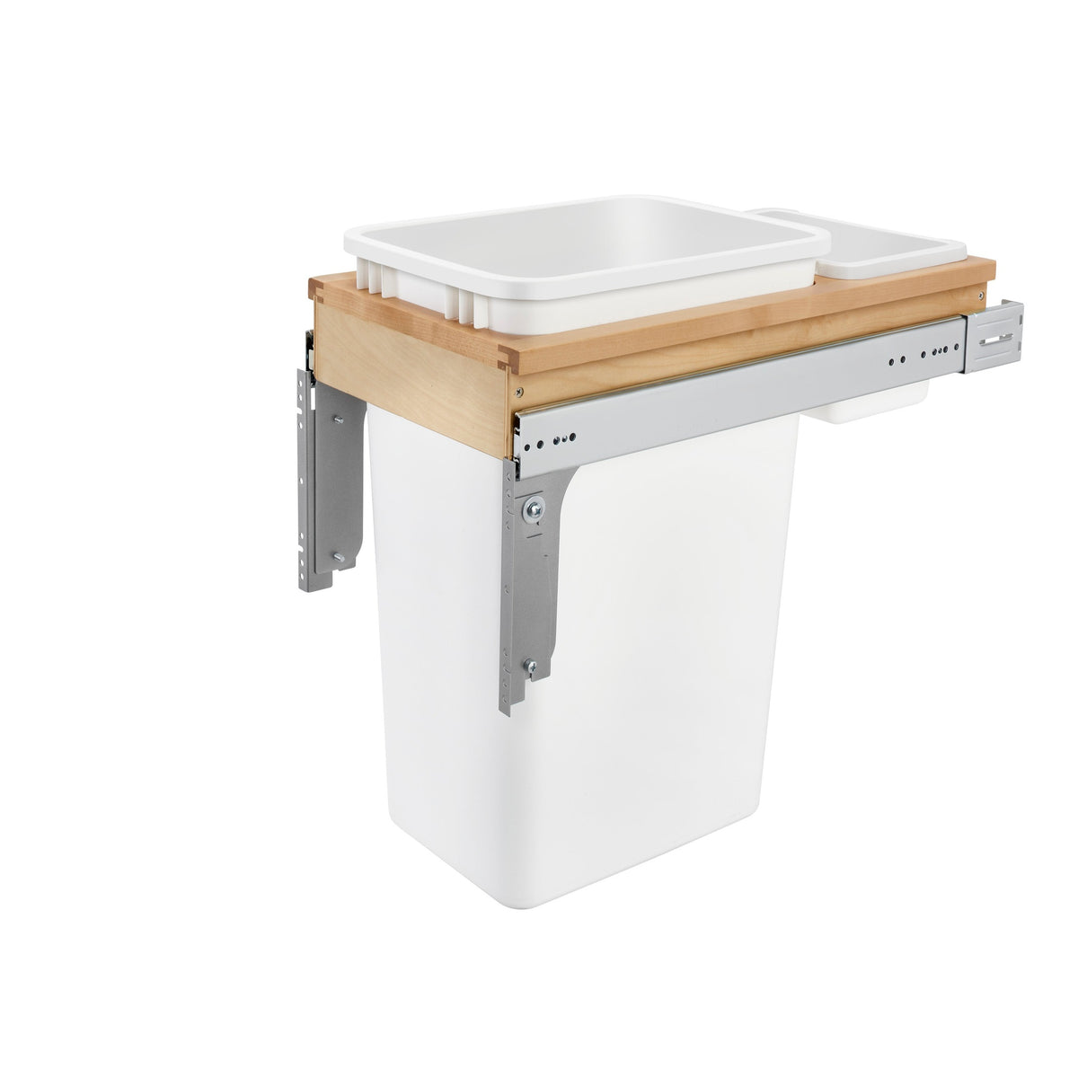 Wood Top Mount Pullout Single Waste Container For Full-Height Cabinets