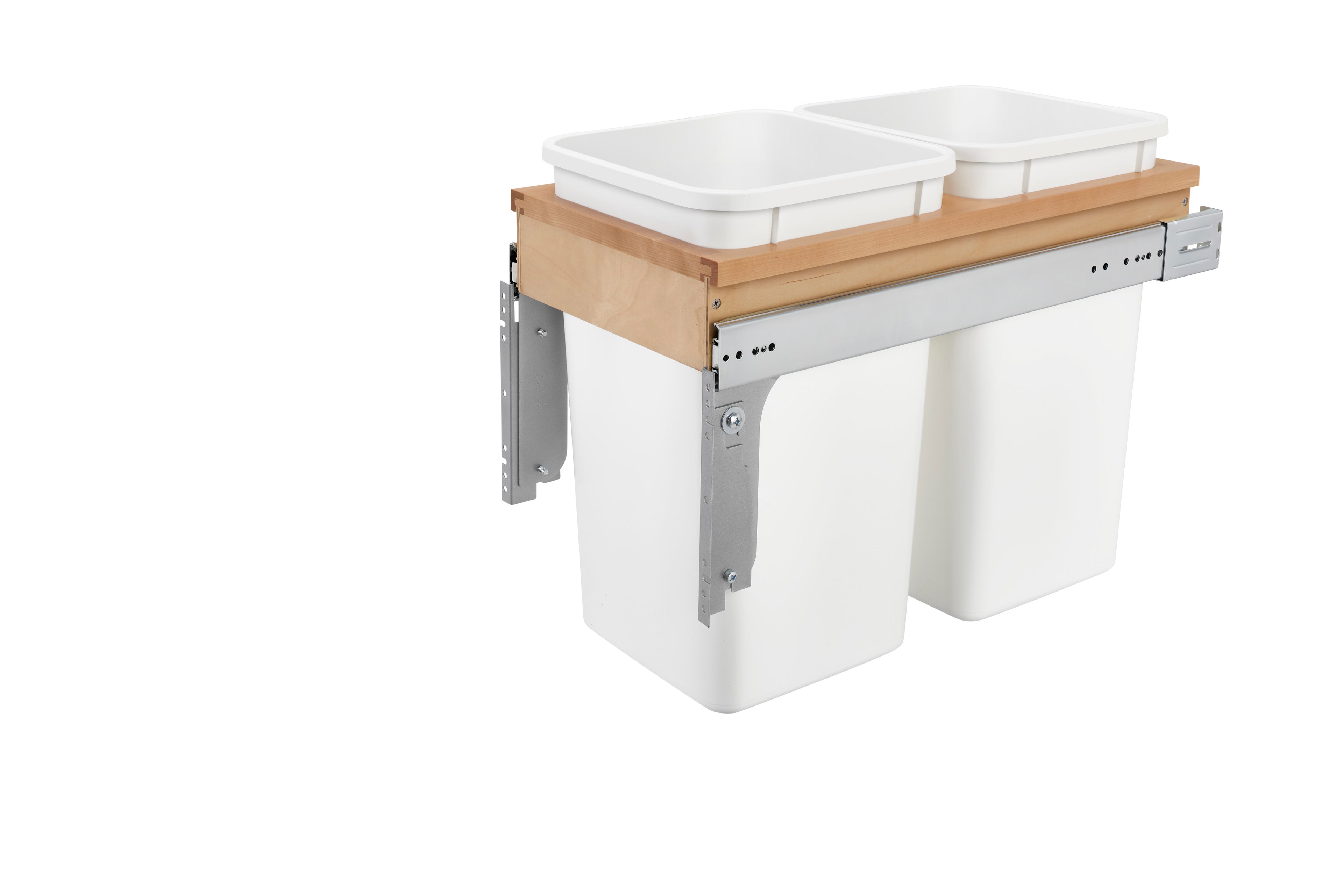 Wood Top Mount Pullout Double Waste Container