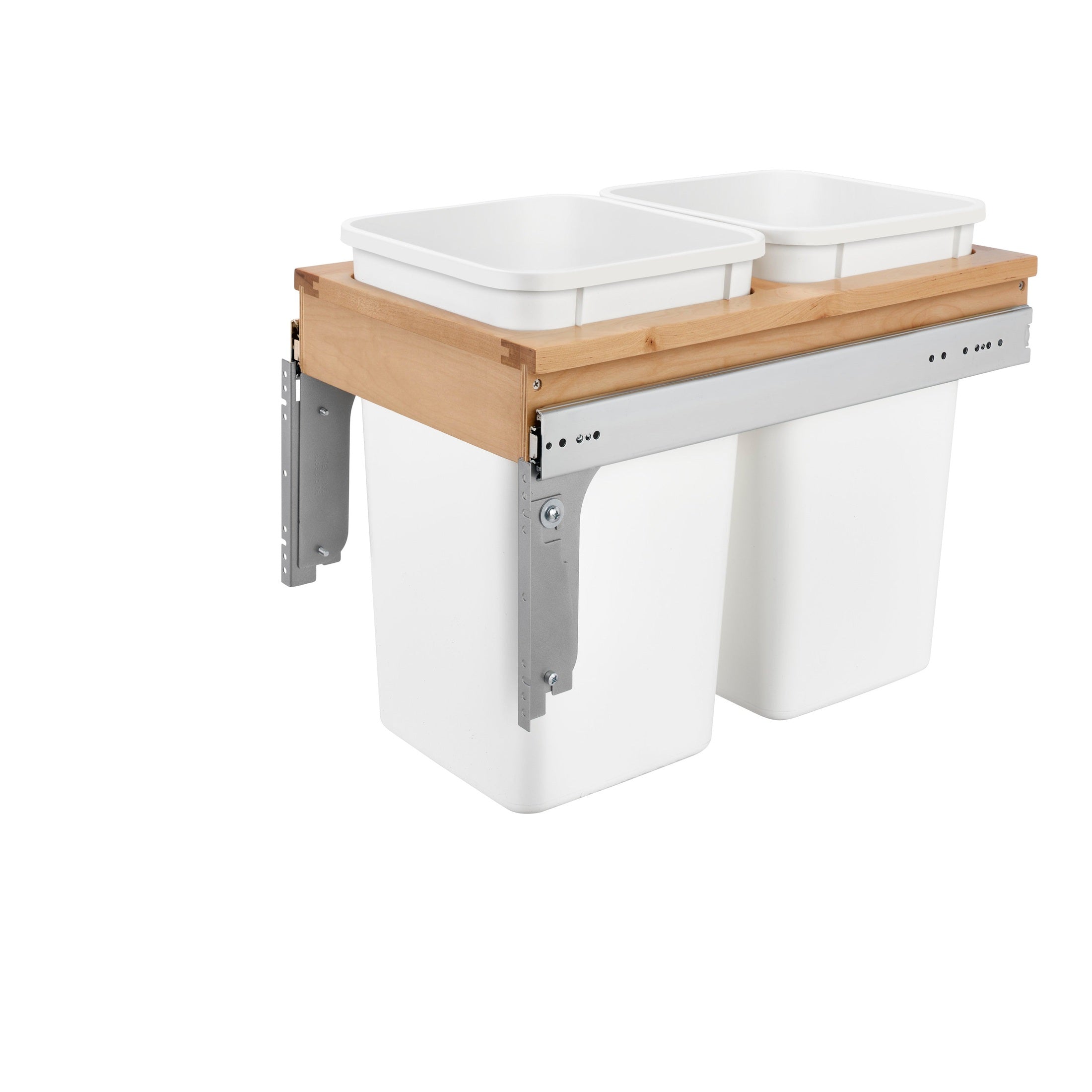 Wood Top Mount Pullout Double Waste Container