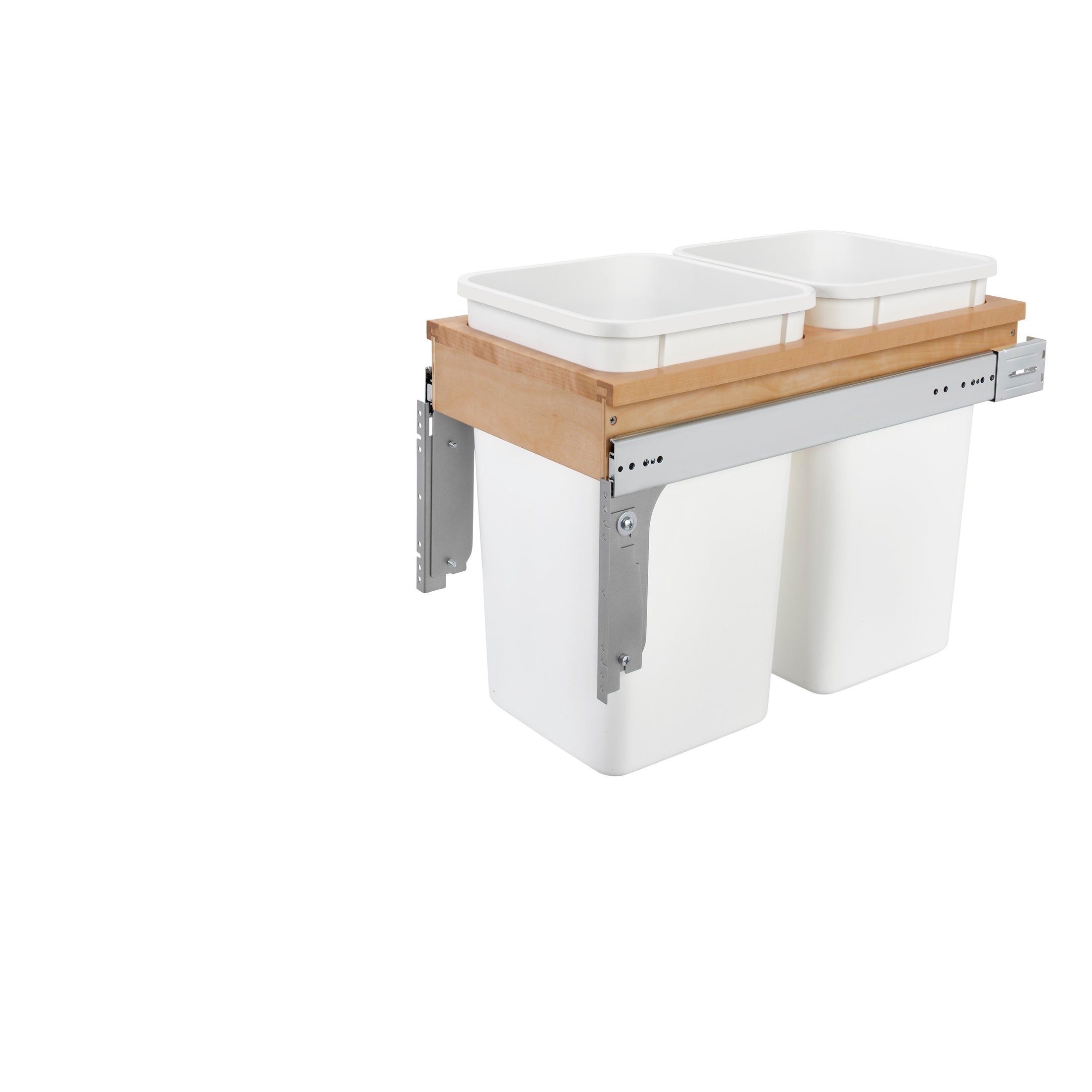 Wood Top Mount Pullout Double Waste Containers