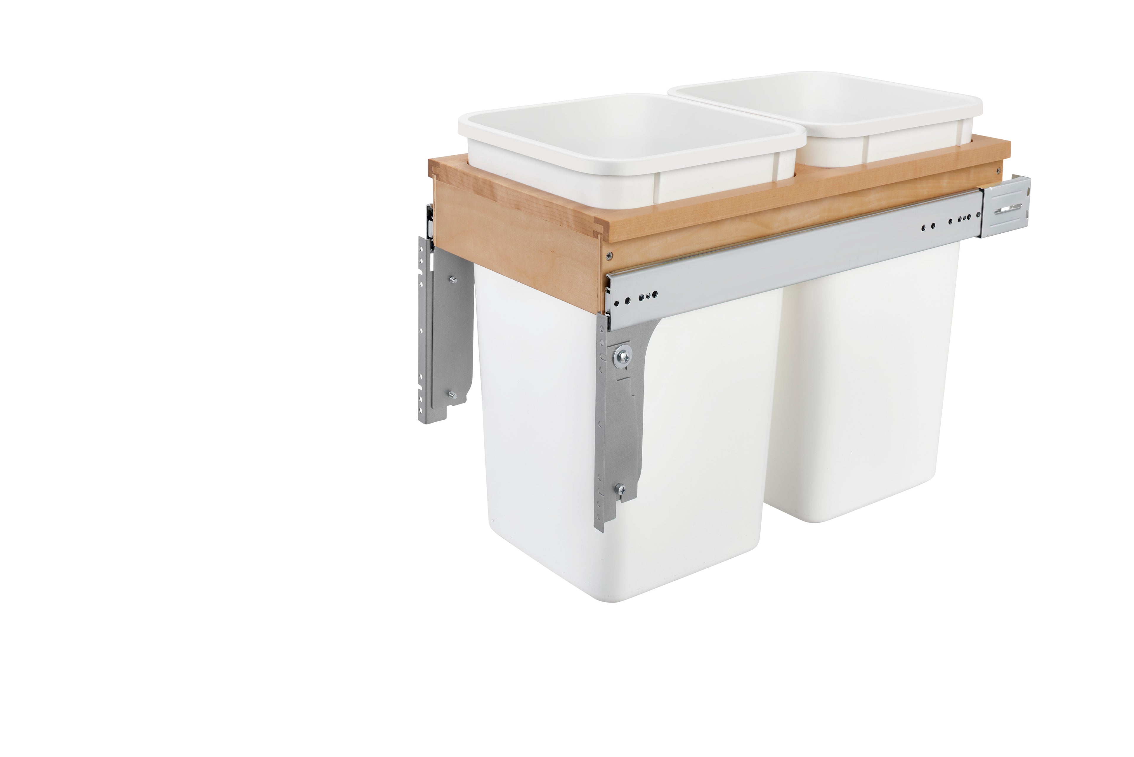 Wood Top Mount Pullout Double Waste Containers