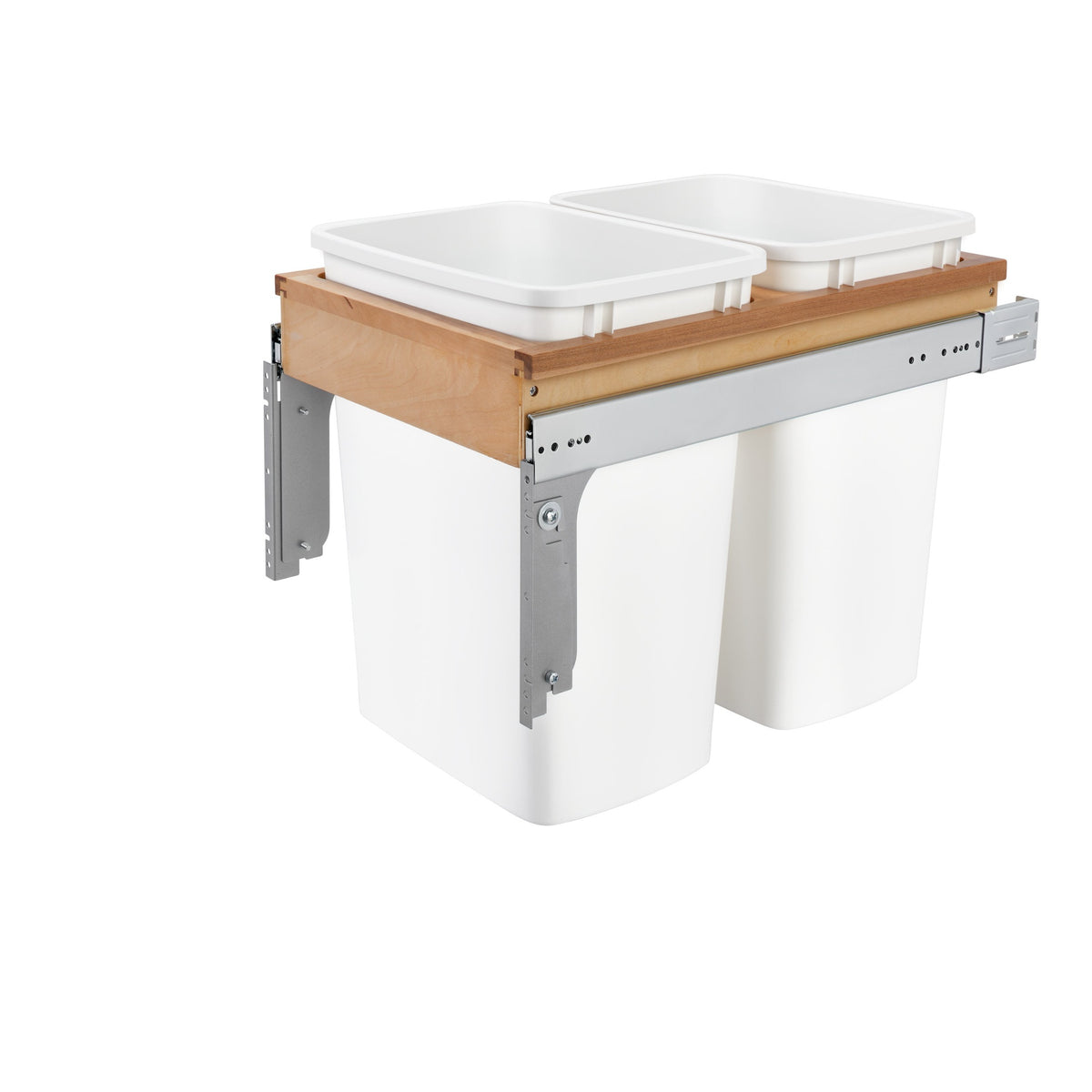 Wood Top Mount Pullout Double Waste Containers