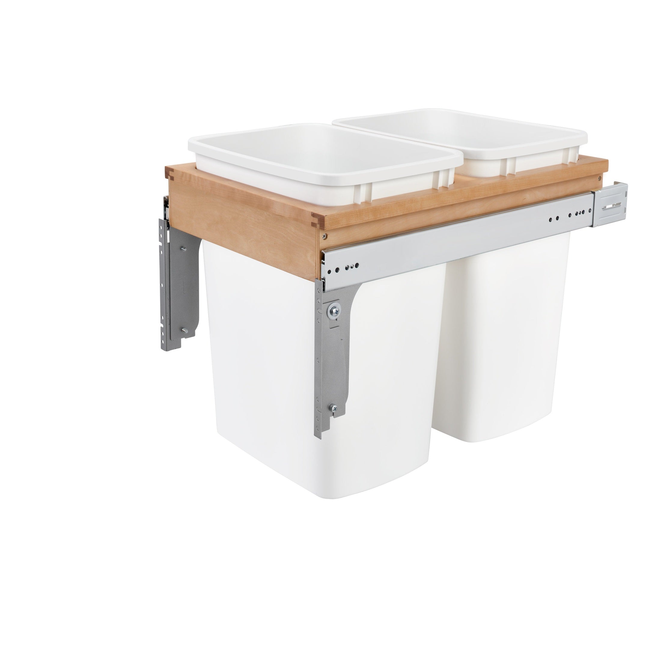 Wood Top Mount Pullout Double Waste Containers