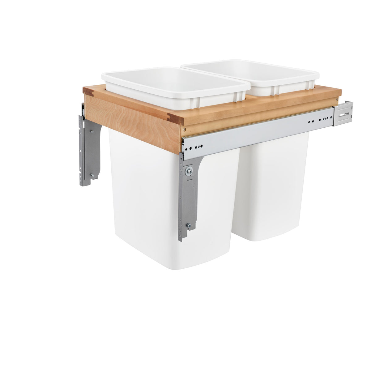 Wood Top Mount Pullout Double Waste Containers