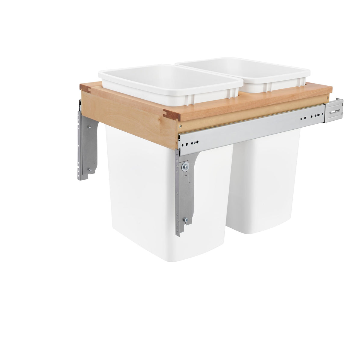 Wood Top Mount Pullout Double Waste Containers