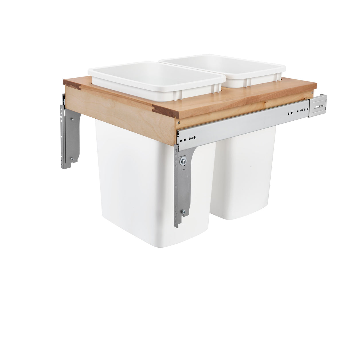 Wood Top Mount Pullout Double Waste Containers