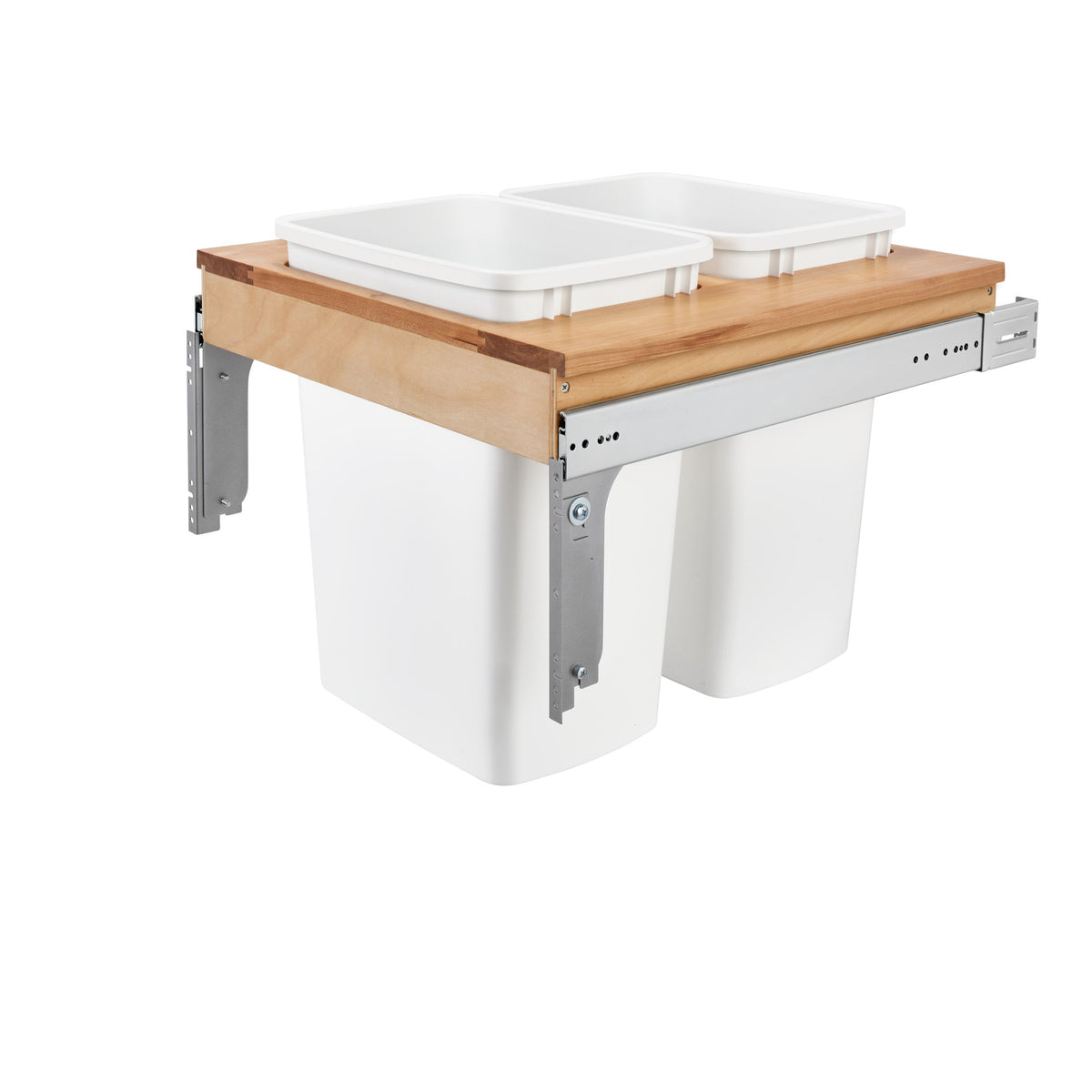Wood Top Mount Pullout Double Waste Containers