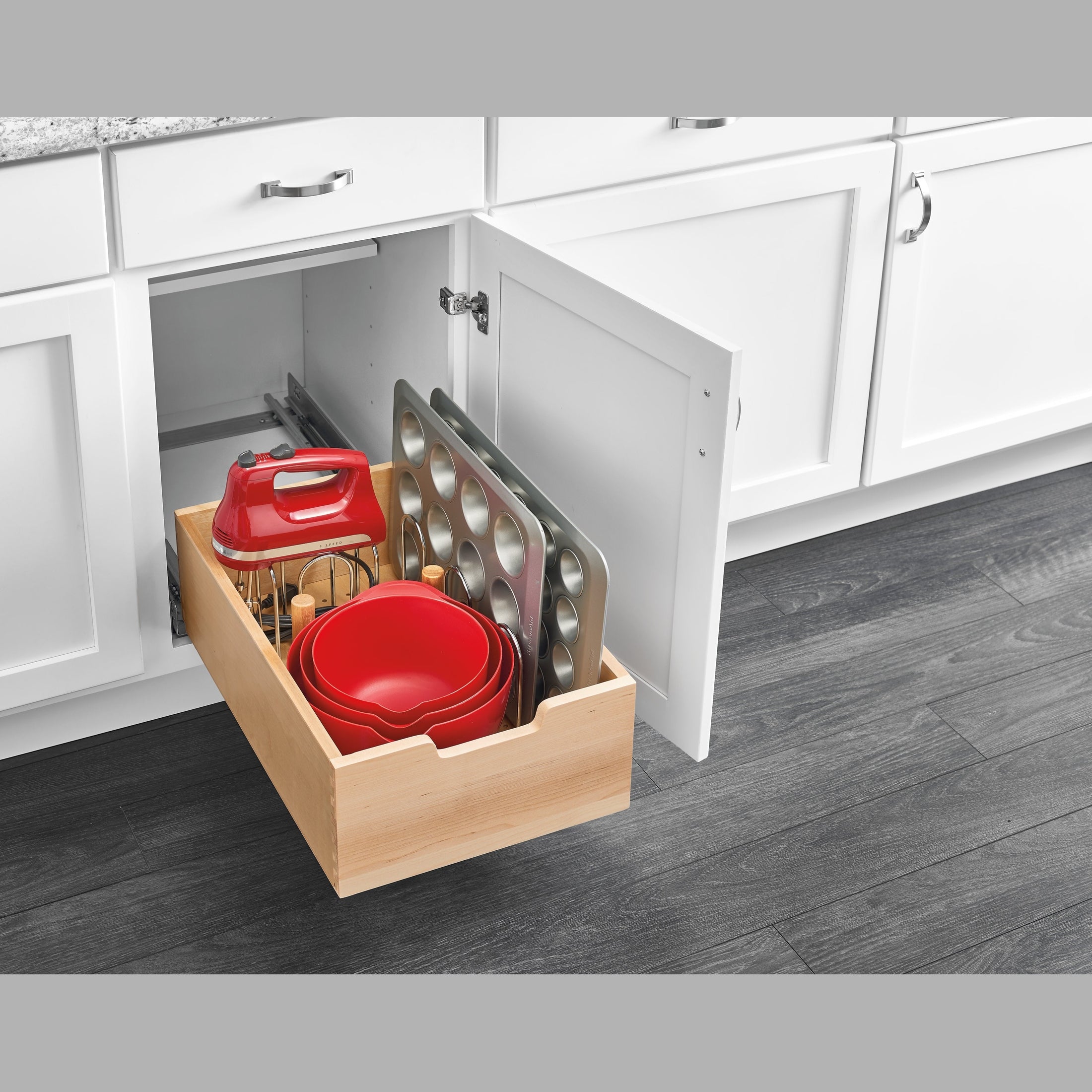 Tall Wood Pullout Drawer w/ BLUM Soft-Close for 18" Base Cabinets