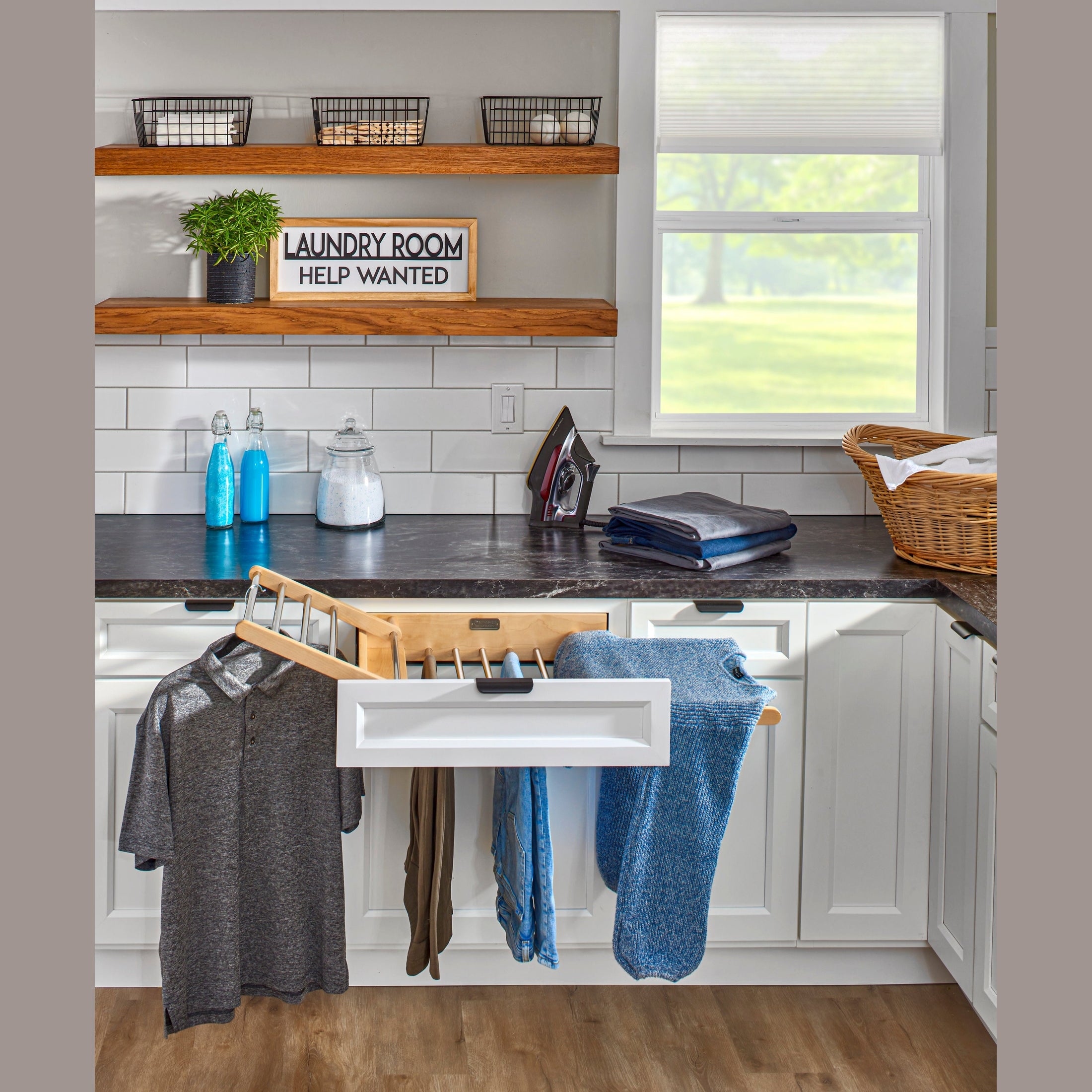 REV-A-SHELF 4WDR-24H-1 24" Wood Drying Rack Drawer w/o Slides