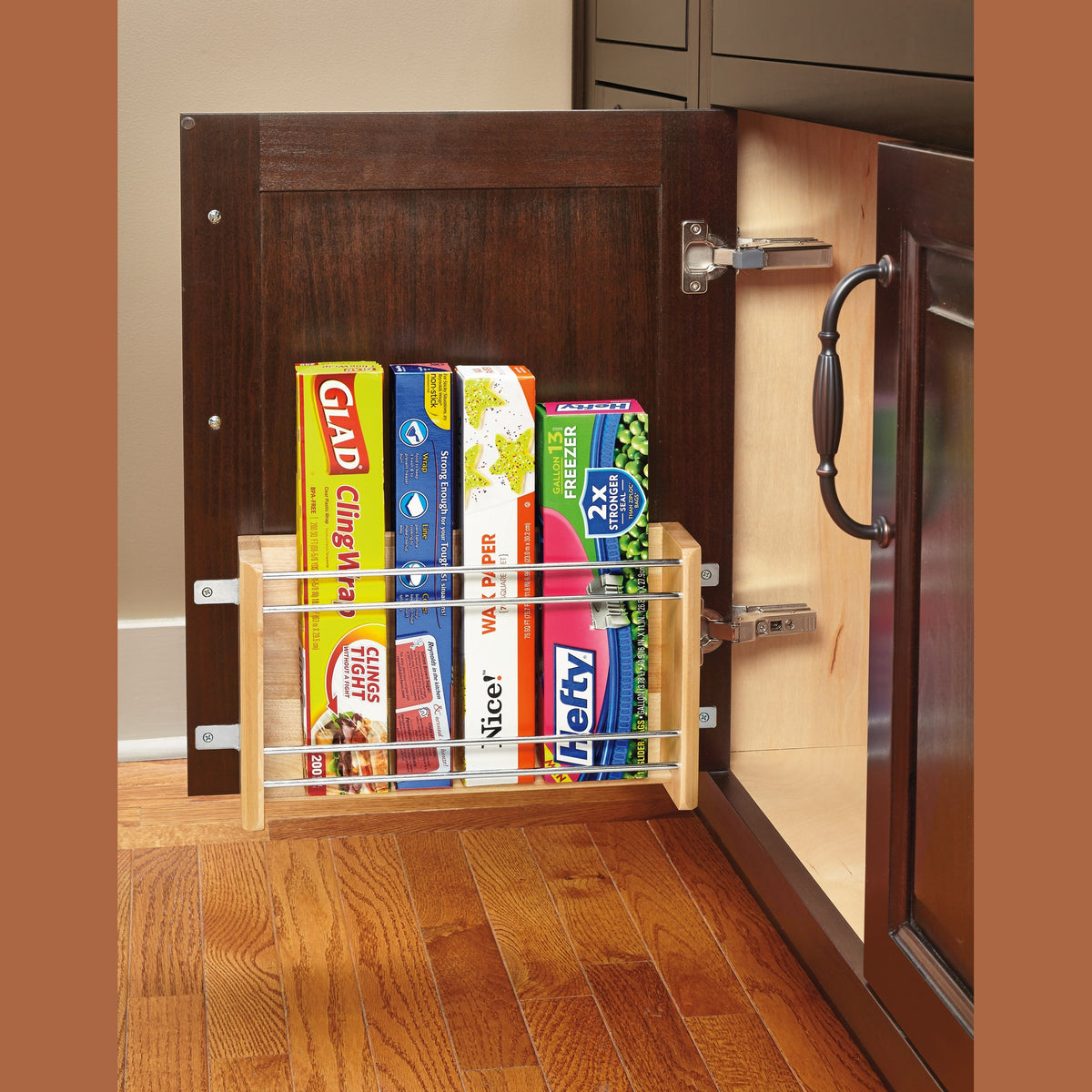 REV-A-SHELF 4WFR Series Wood Foil/Wrap Cabinet Door Organizer