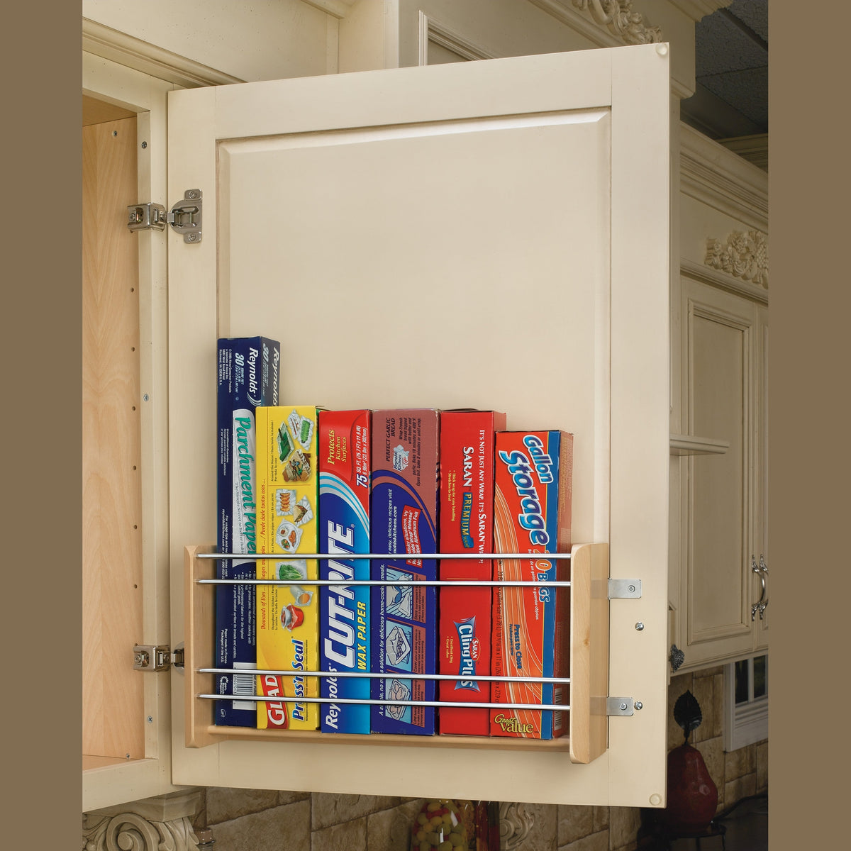 REV-A-SHELF 4WFR Series Wood Foil/Wrap Cabinet Door Organizer