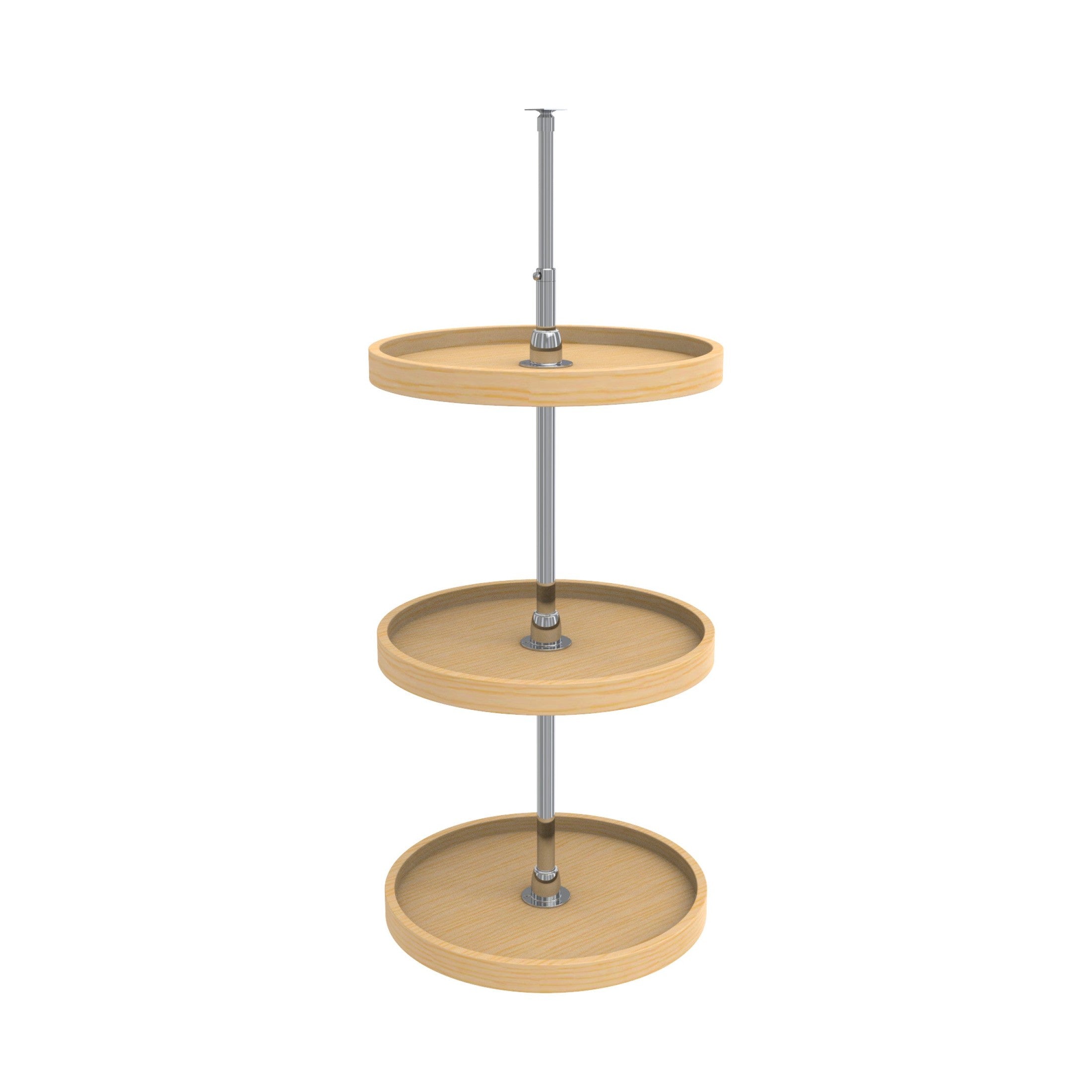 18" Maple Full-Circle 3-Shelf Lazy Susan for Corner Wall Cabinets