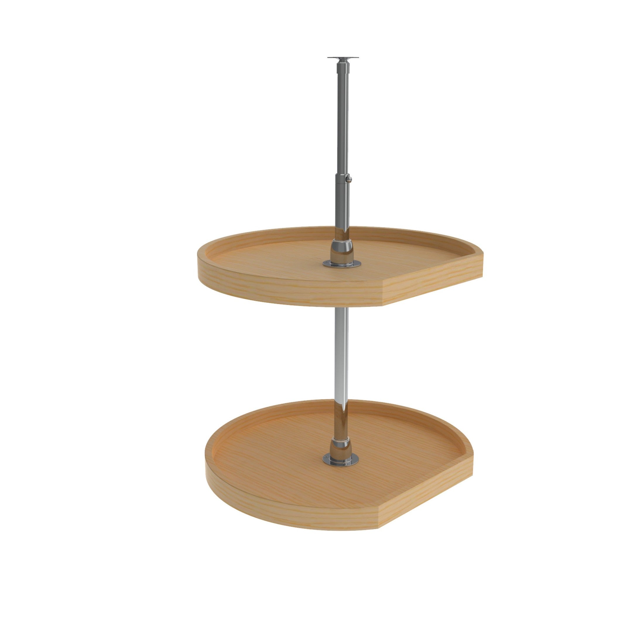 20" Maple D-Shaped 2-Shelf Lazy Susan for Corner Wall Cabinets