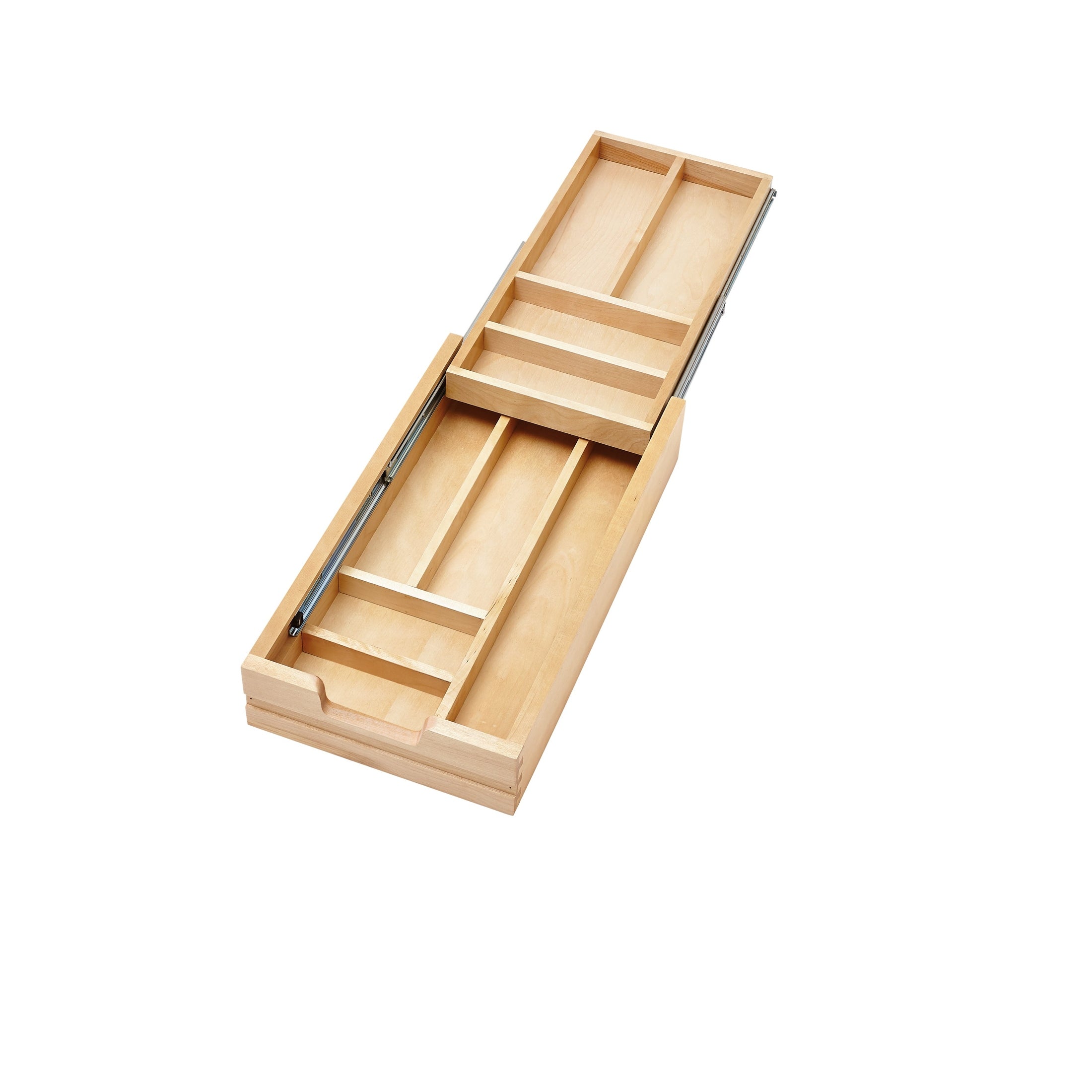 REV-A-SHELF 4WTCD-15H-1 Maple Two-Tier Cutlery Replacement Drawer System for 15" Base Cabinets (No Slides)