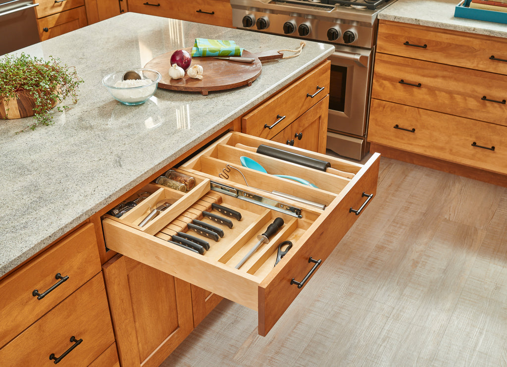 REV-A-SHELF 4WTCD-30H-1 Maple Two-Tier Combination Replacement Drawer System for 30" Base Cabinets (No Slides)