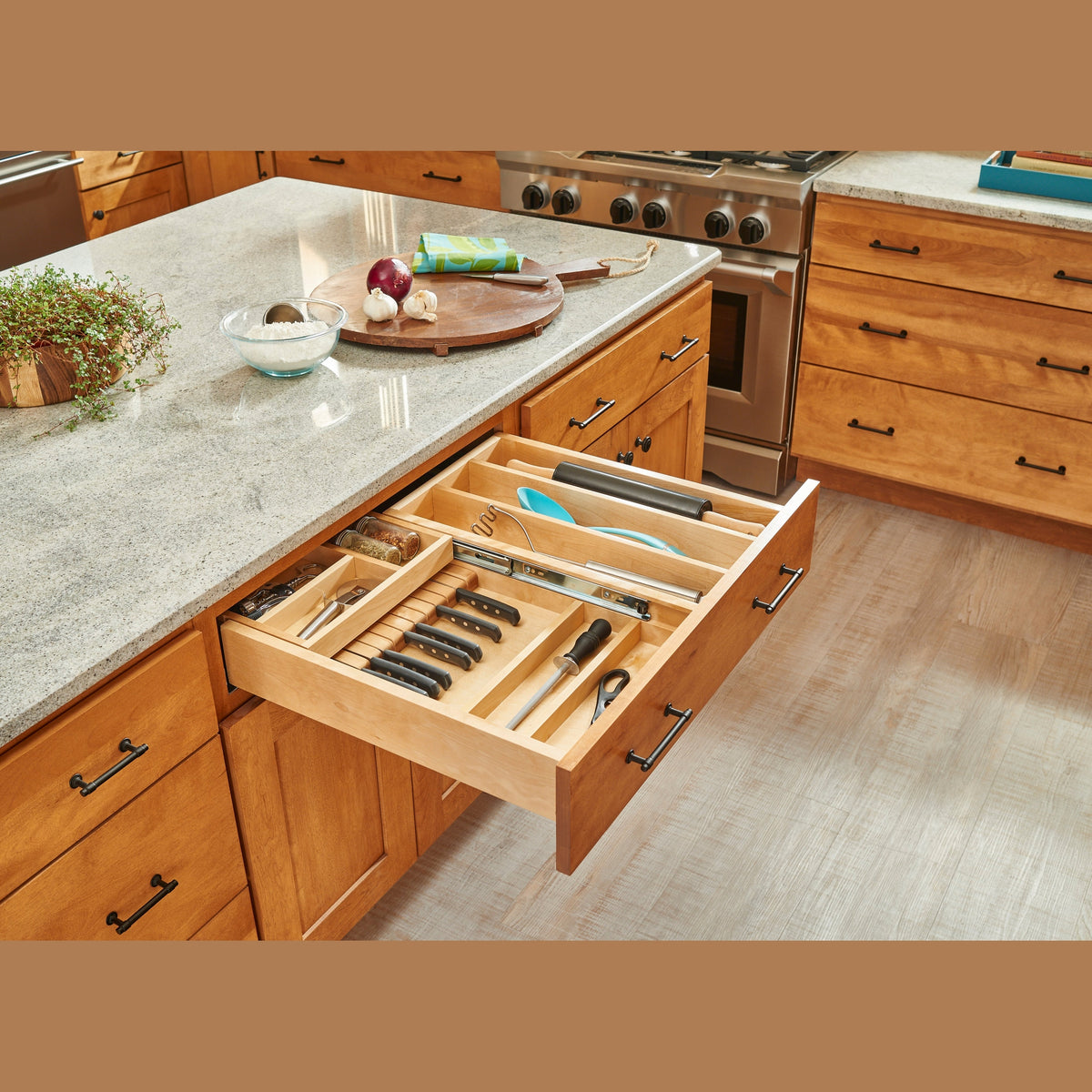 REV-A-SHELF 4WTCD-30H-1 Maple Two-Tier Combination Replacement Drawer System for 30" Base Cabinets (No Slides)