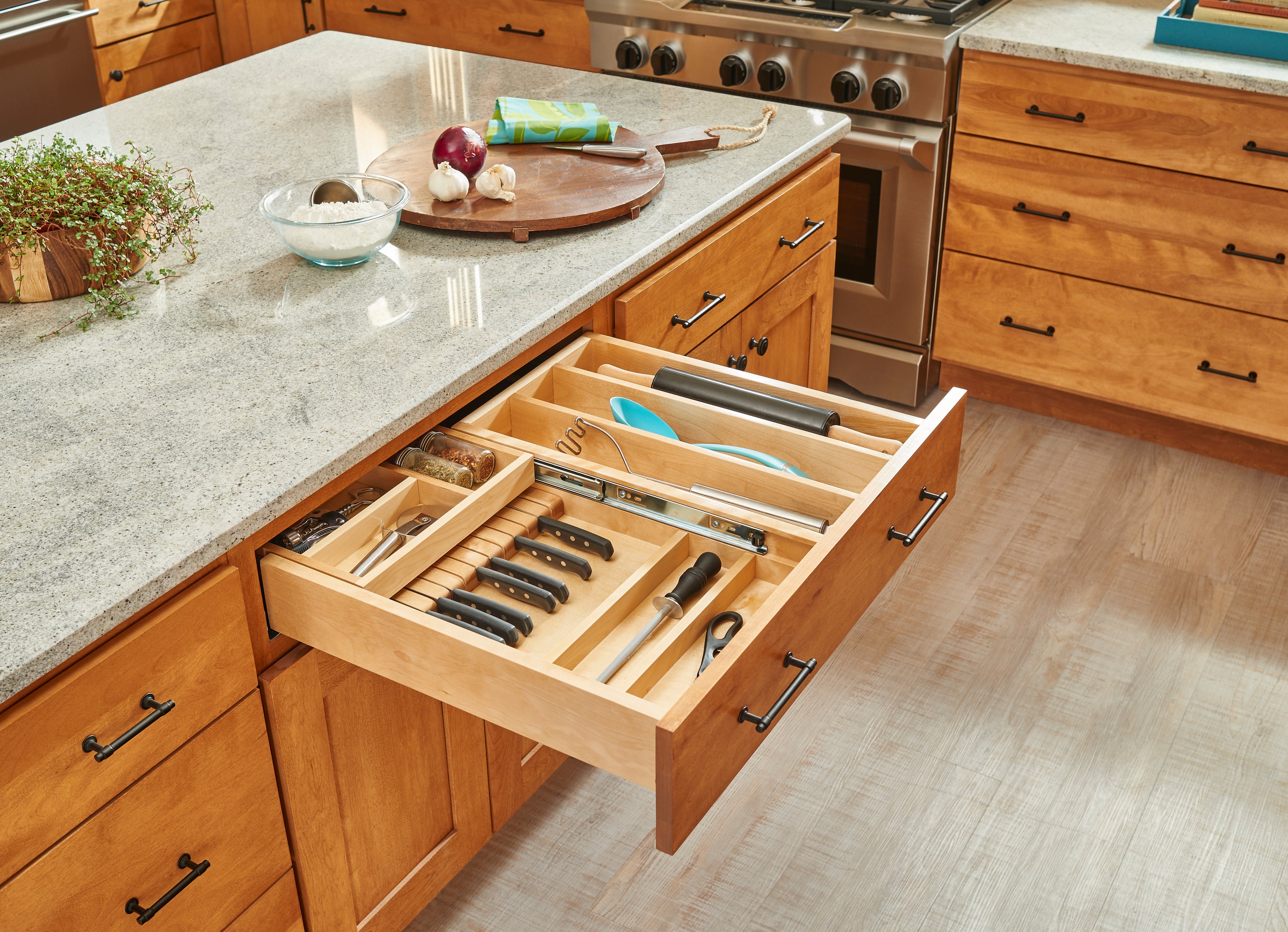 REV-A-SHELF 4WTCD-30H-1 Maple Two-Tier Combination Replacement Drawer System for 30" Base Cabinets (No Slides)