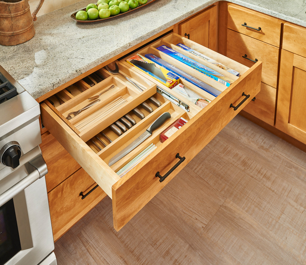 REV-A-SHELF 4WTCD-36H-1 Maple Two-Tier Combination Replacement Drawer System for 36" Base Cabinets (No Slides)