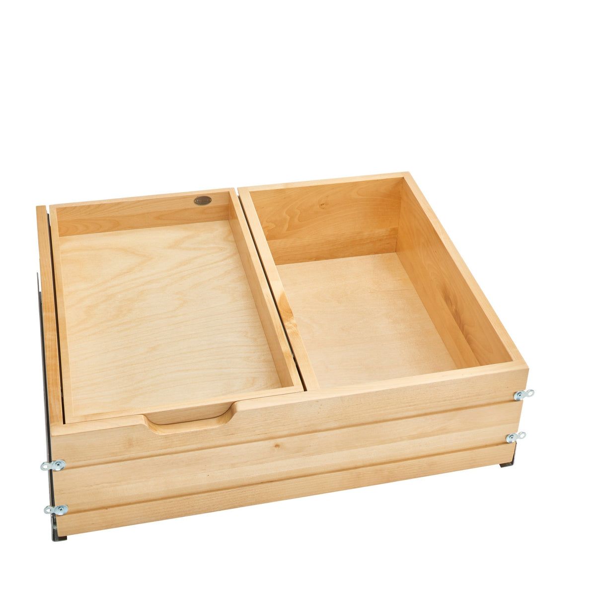 REV-A-SHELF 4WTCDD-724HFLSC-1 Maple Two-Tier Replacement Deep Drawer System w/ BLUM Soft-Close for 30" Frameless Base Cabinets