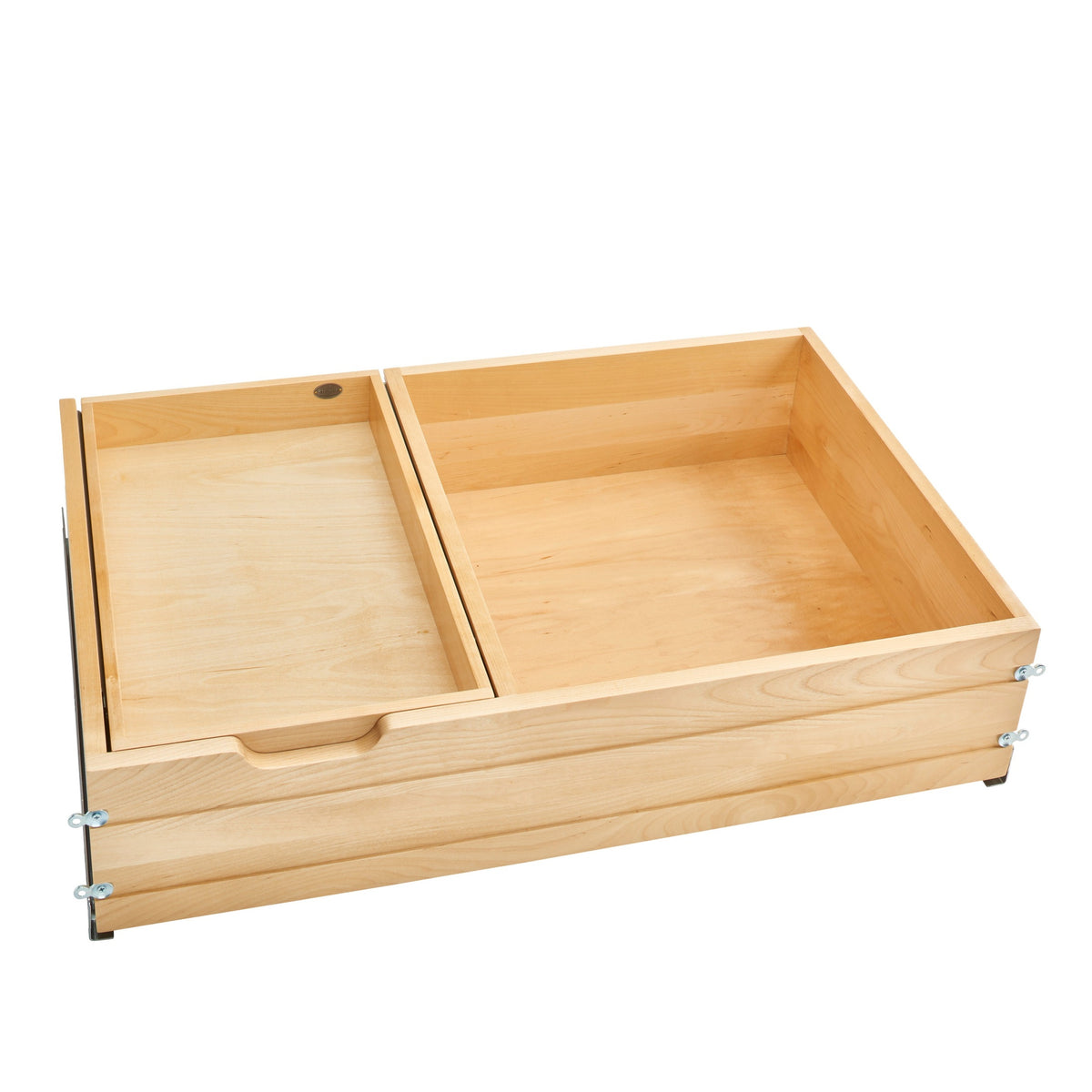 REV-A-SHELF 4WTCDD-876HFLSC-1 Maple Two-Tier Replacement Deep Drawer System w/ BLUM Soft-Close for 36" Frameless Base Cabinets