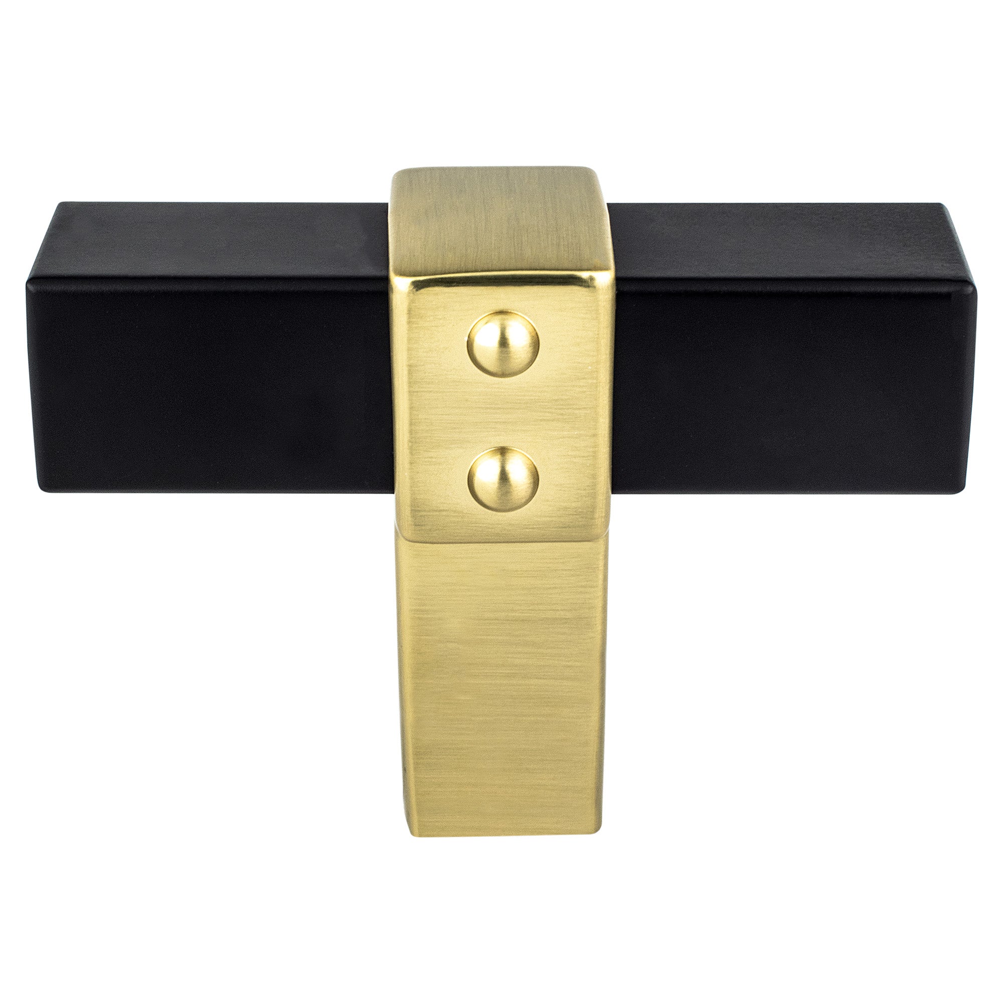 Berenson Rivet Rebel 2"(50mm) Knob, Matte Black and Modern Brushed Gold