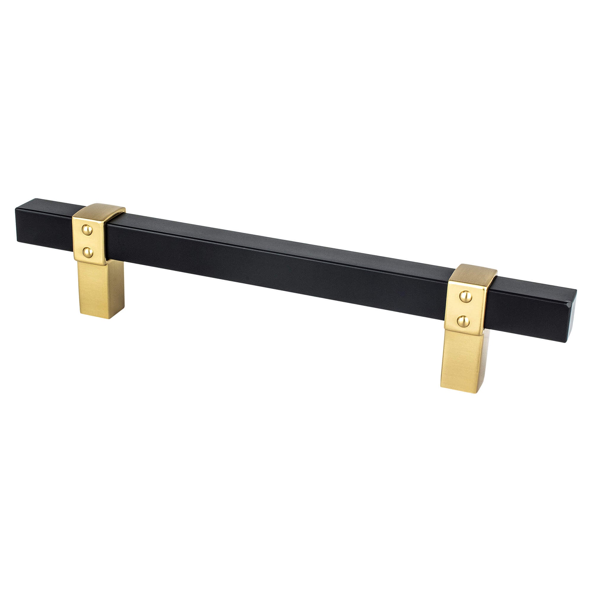 Berenson Rivet Rebel 5"(128mm) Pull, Matte Black and Modern Brushed Gold