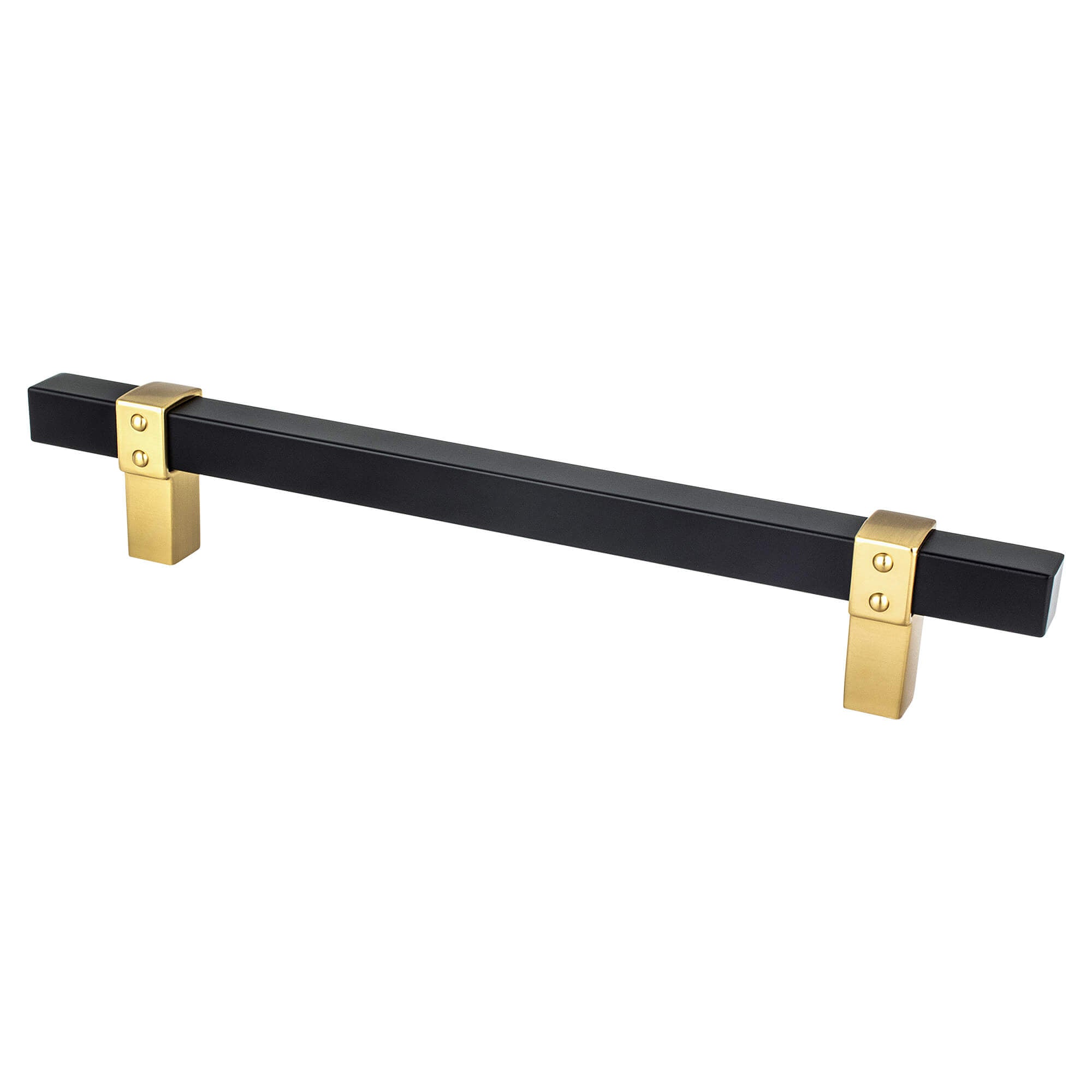 Berenson Rivet Rebel 6-5/16"(160mm) Pull, Matte Black and Modern Brushed Gold