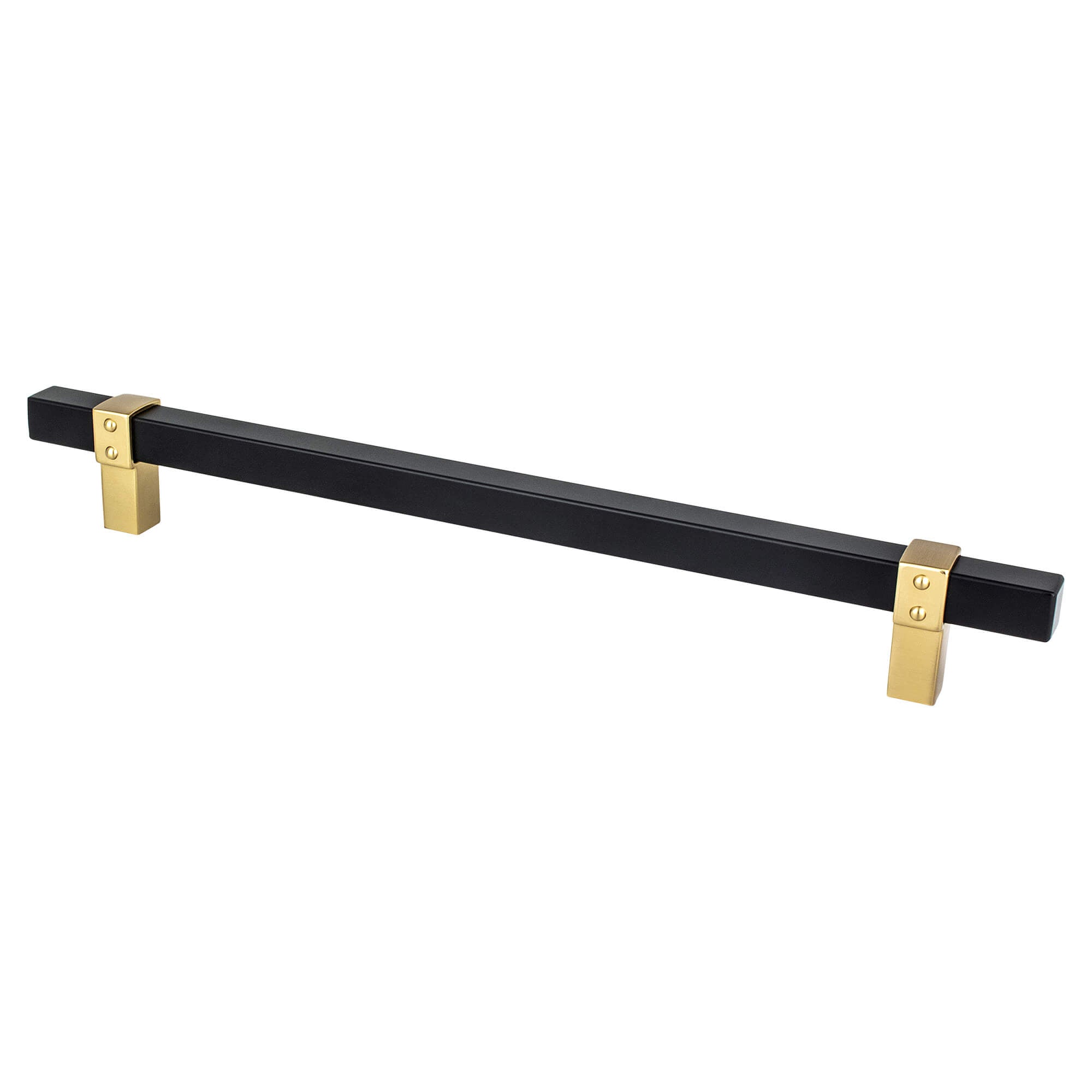 Berenson Rivet Rebel 8-13/16"(224mm) Pull, Matte Black and Modern Brushed Gold