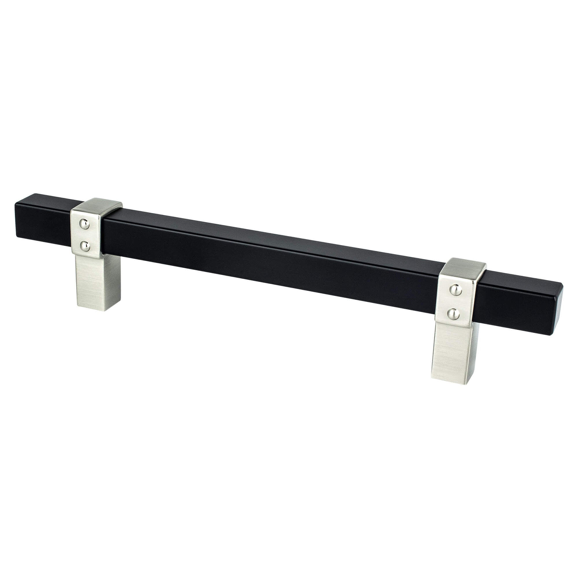 Berenson Rivet Rebel 5"(128mm) Pull, Matte Black and Brushed Nickel