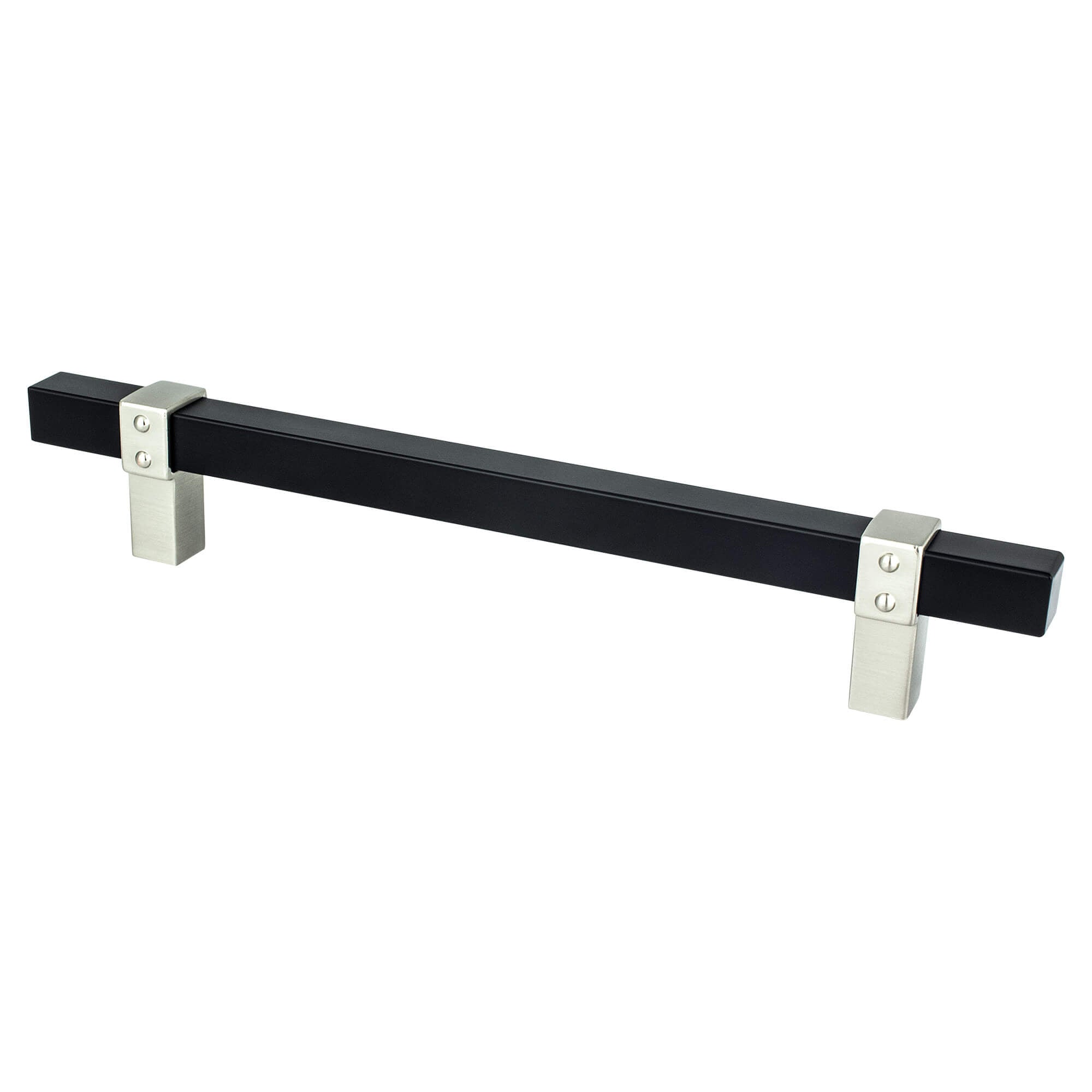 Berenson Rivet Rebel 6-5/16"(160mm) Pull, Matte Black and Brushed Nickel